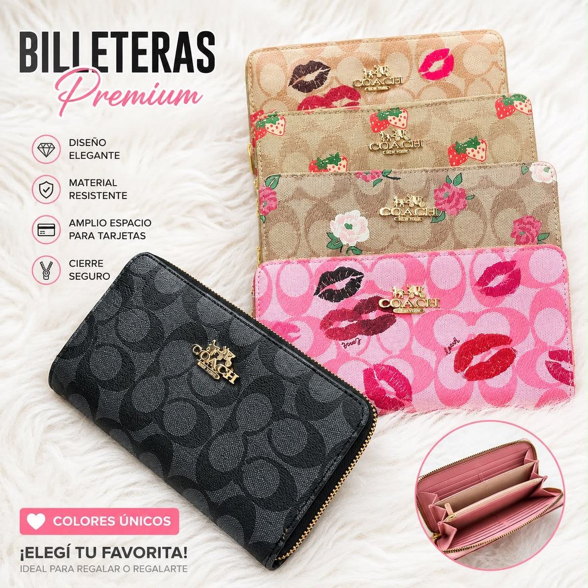 BILLETERA FASHION CON CIERRE