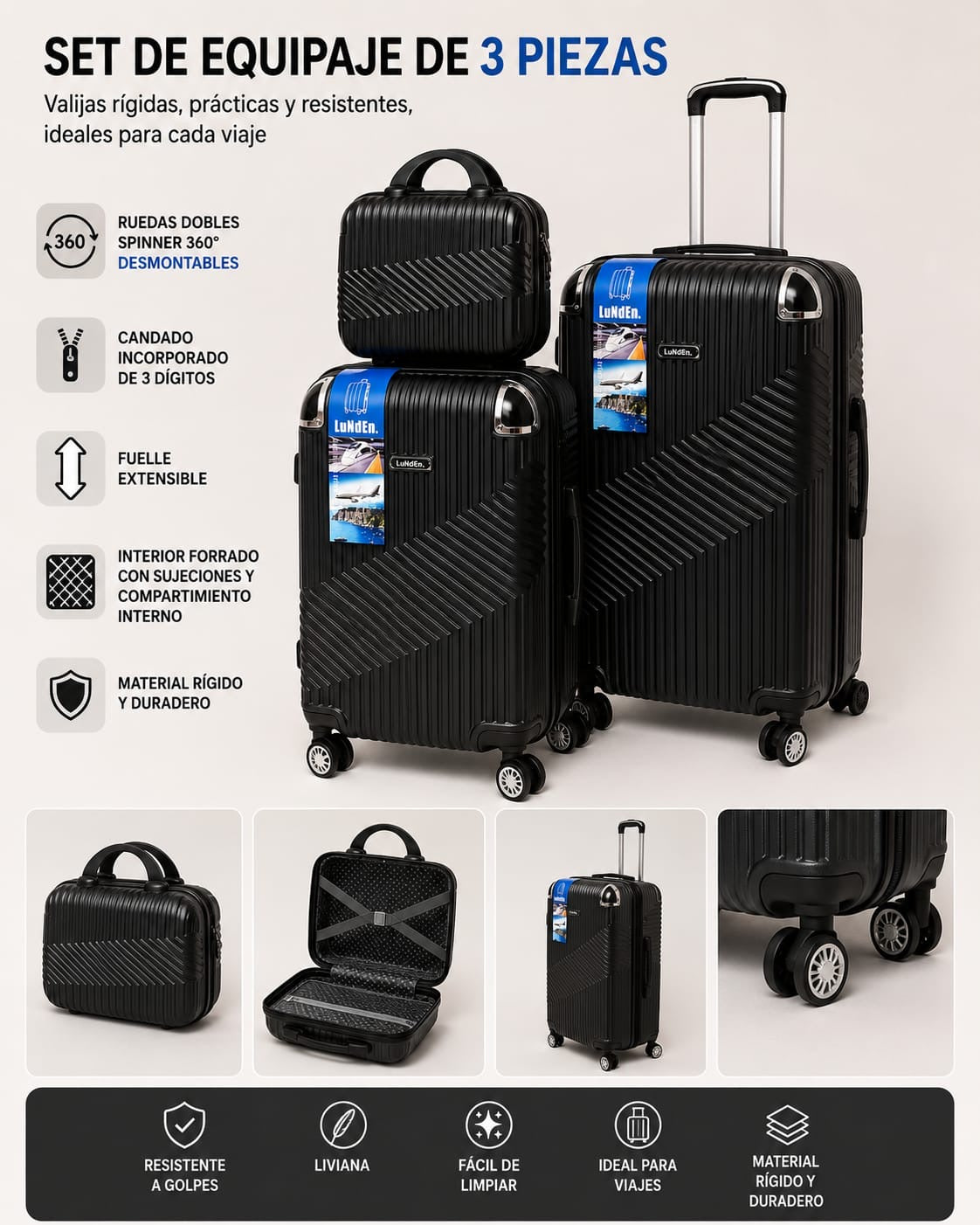 SET DE VALIJAS 3 PCS