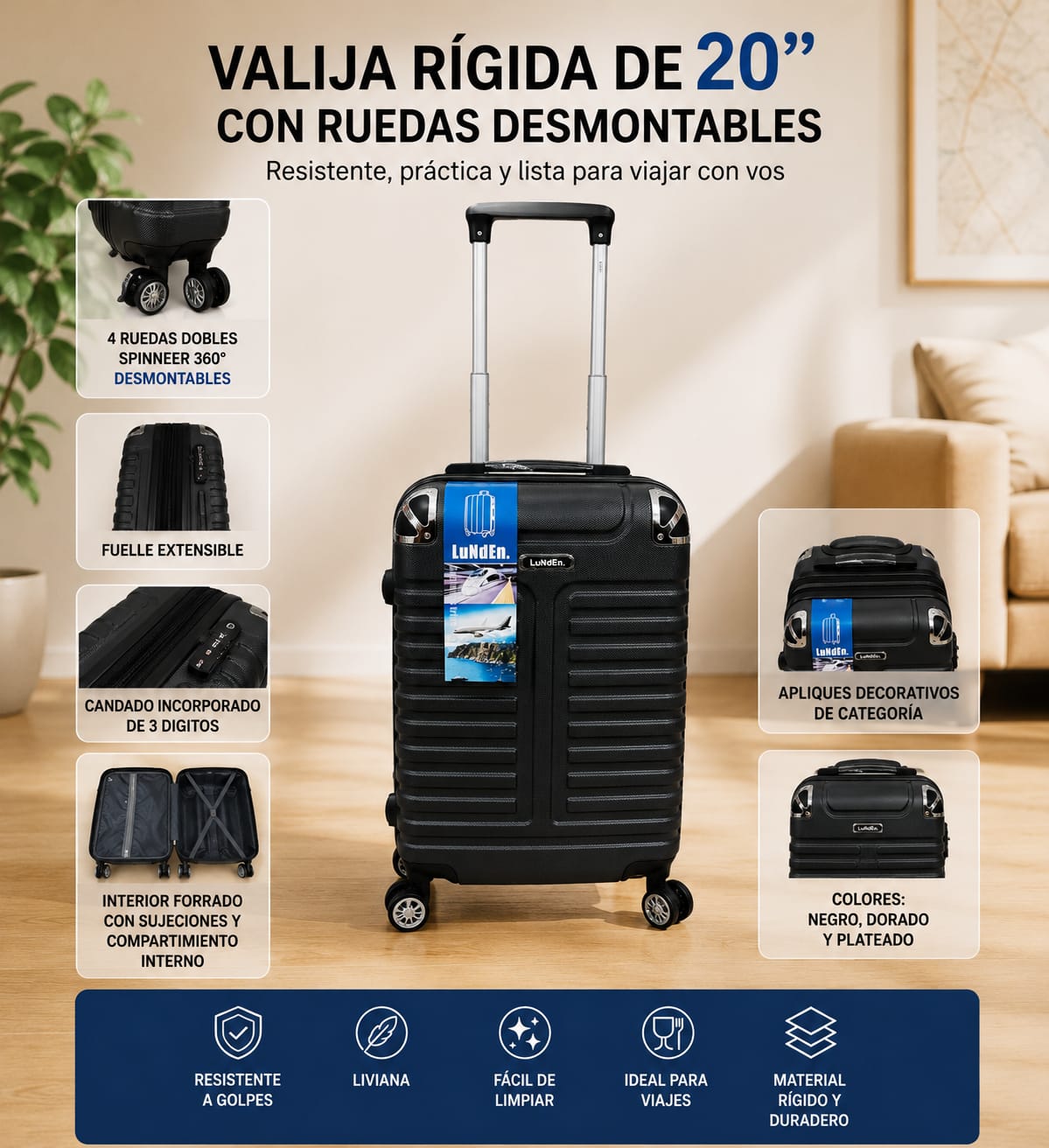 VALIJA CARRY ON 20" CON RUEDA