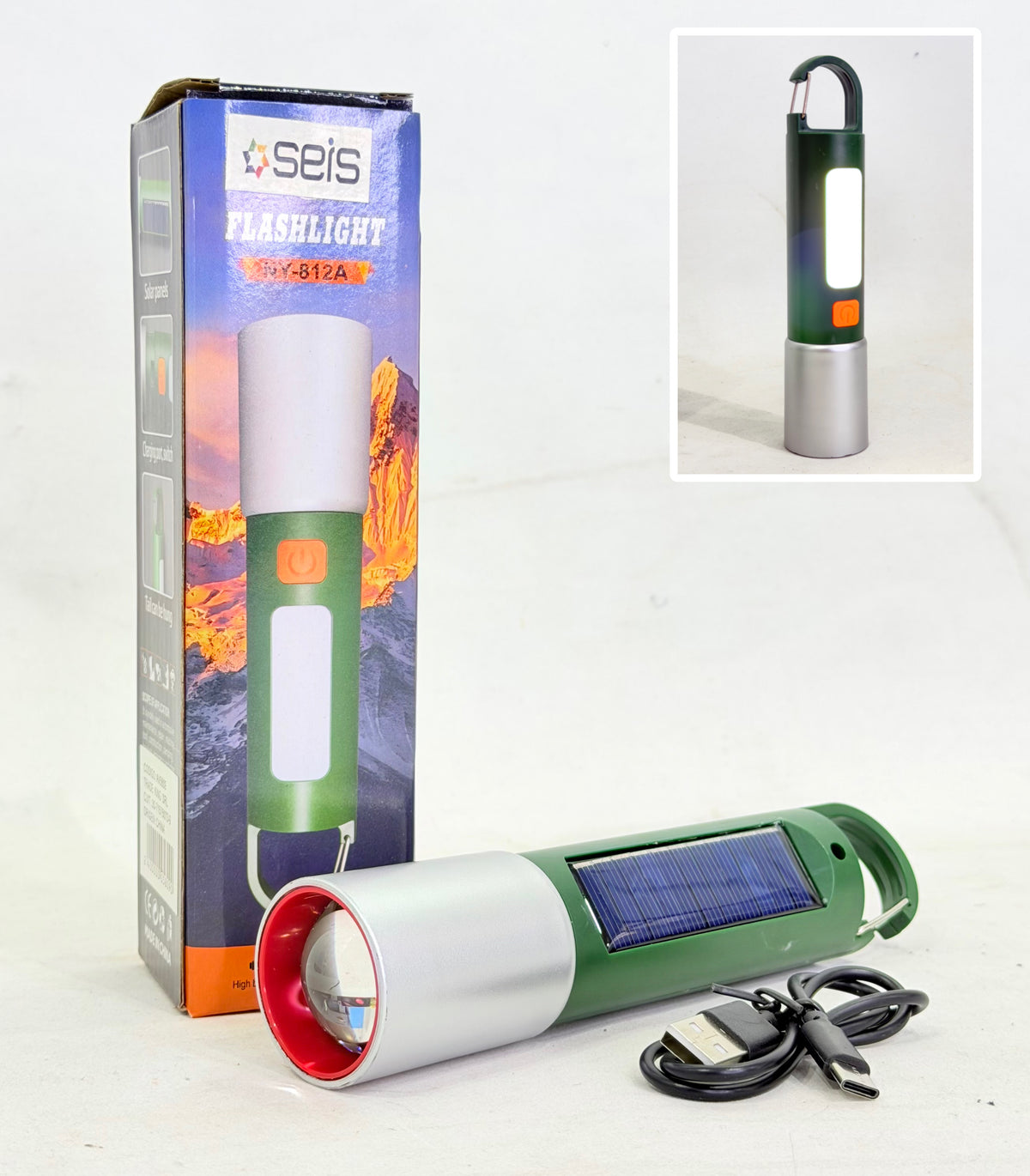 LINTERNA DOBLE LED CON PANEL SOLAR