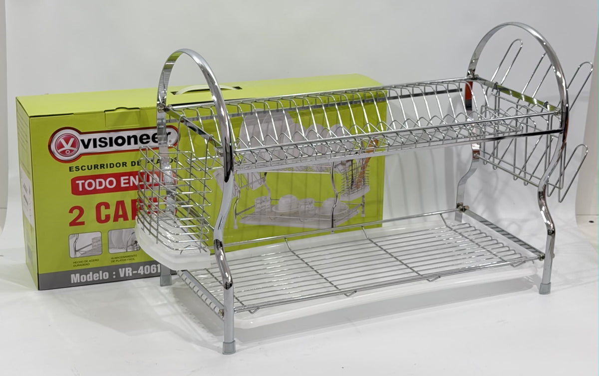 ESCURRIDOR DE PLATOS DE ACERO GRANDE