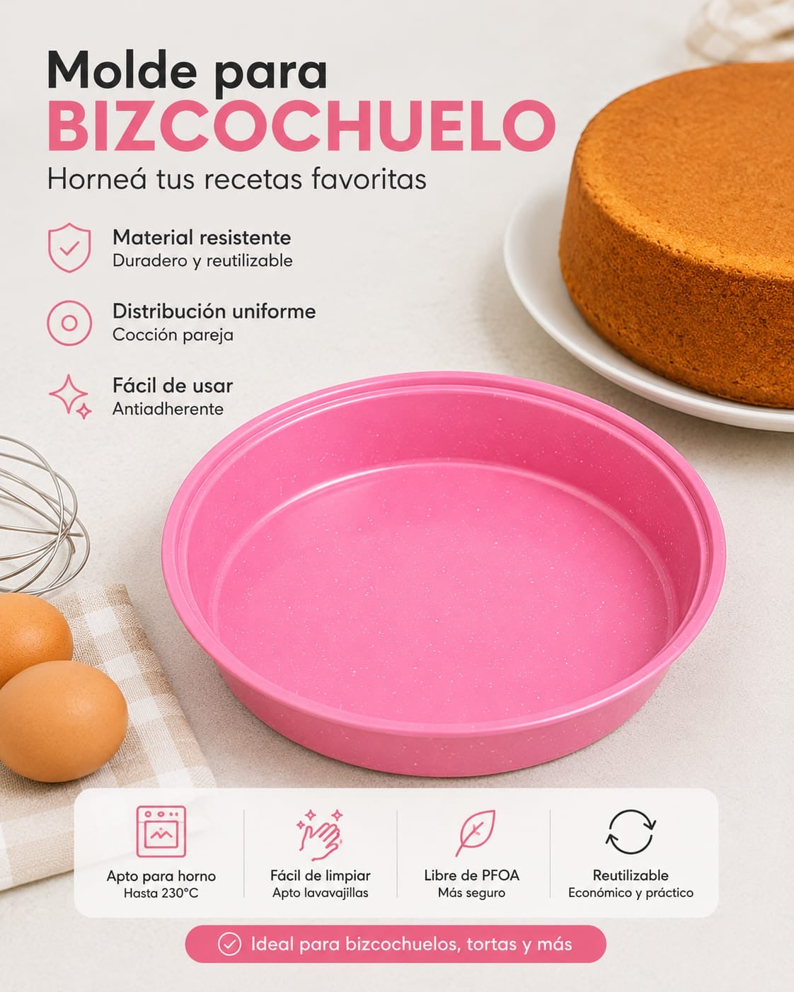 MOLDE REDONDO PARA BIZCOCHUELOS