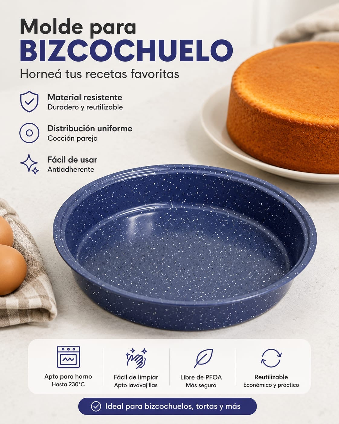 MOLDE REDONDO PARA BIZCOCHUELOS