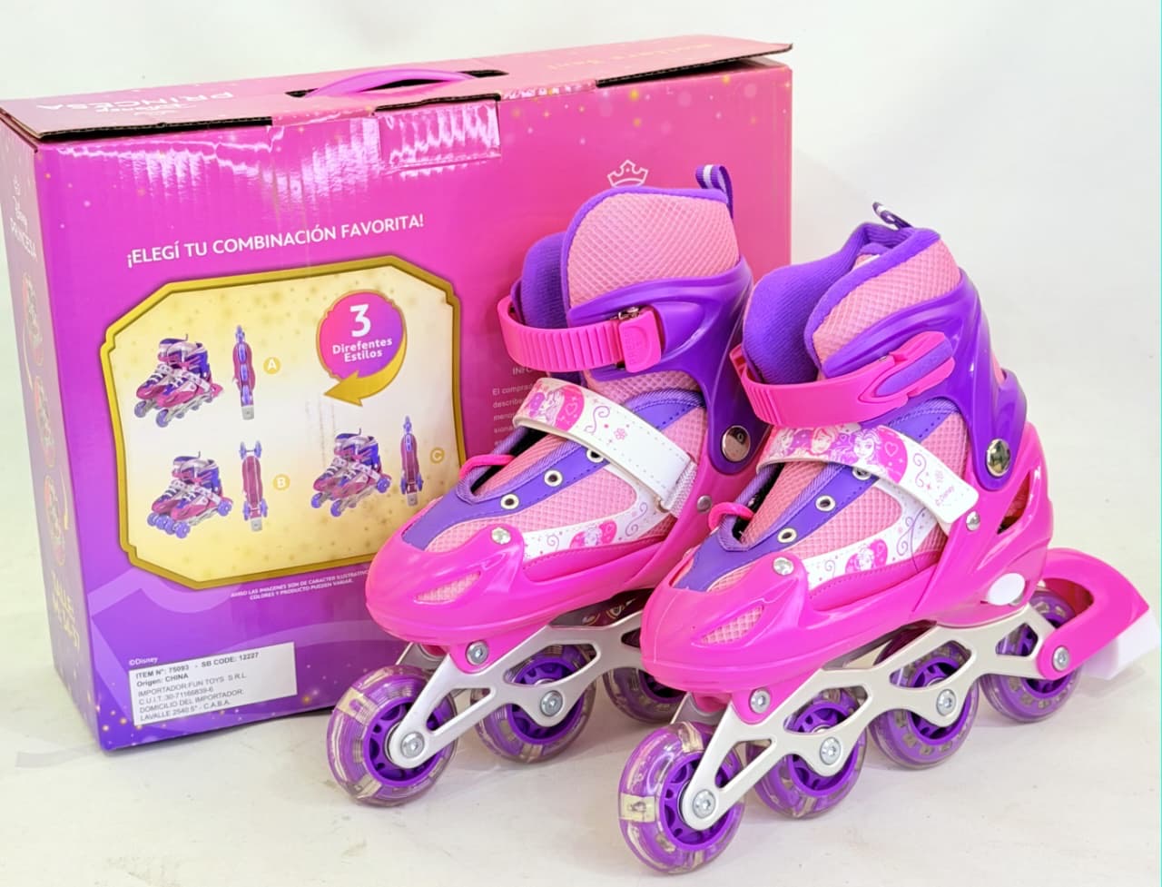 PATINES 3 EN 1 AJUSTABLE CON LUCES EN LAS RUEDAS