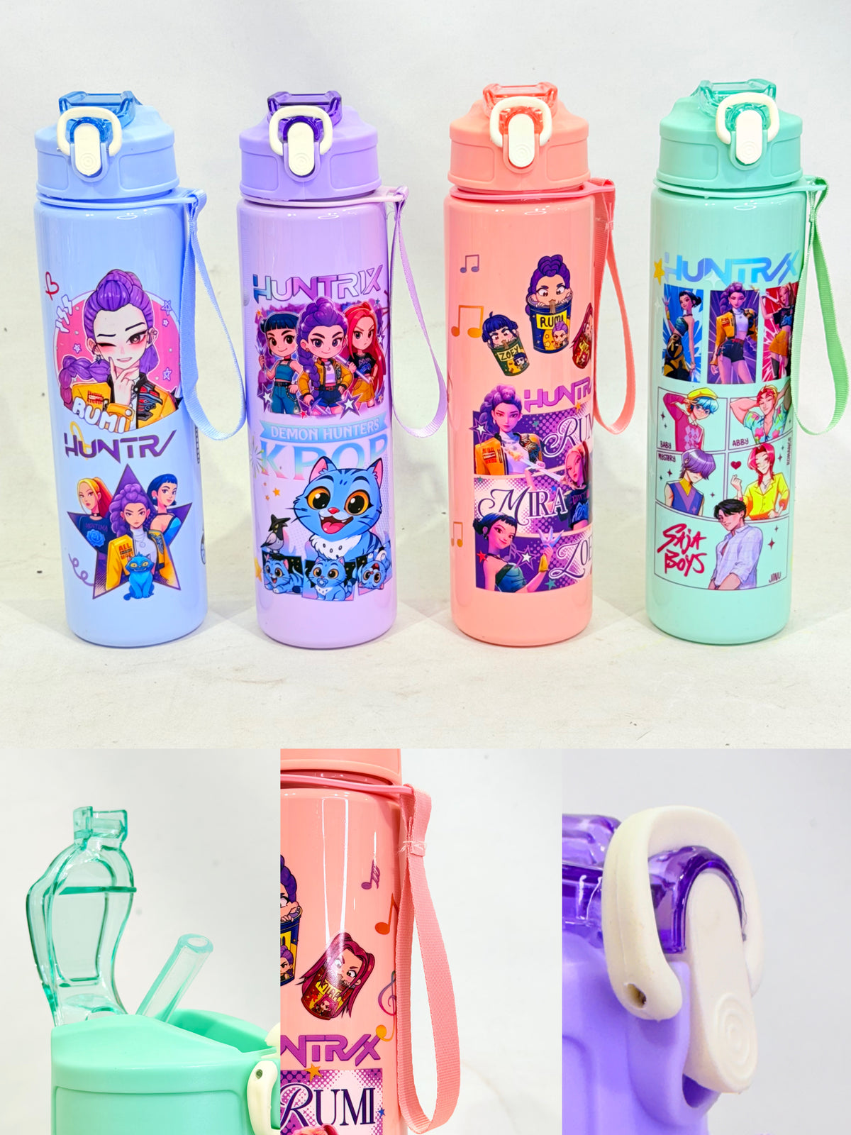 BOTELLA INFANTIL CON SORBETE GUERRERAS KPOP
