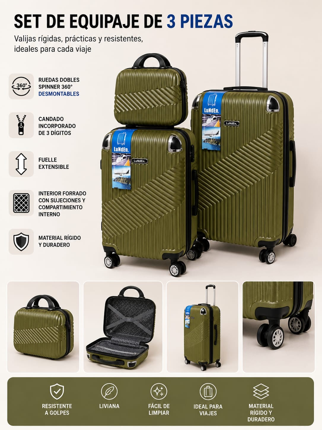 SET DE VALIJAS 3 PCS