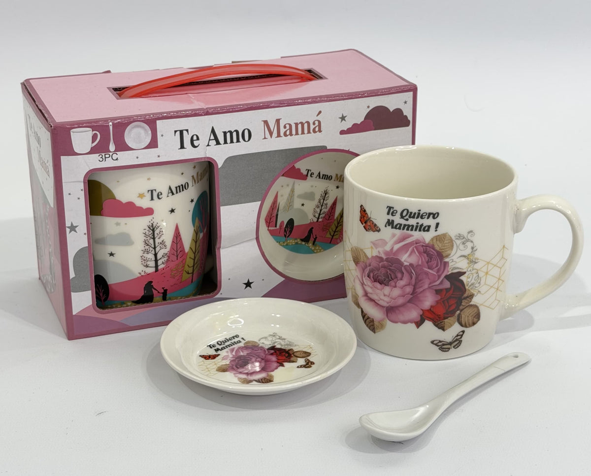 REGALO PARA MAMÁ | SET DE TAZA CON PLATILLO Y CUCHARA