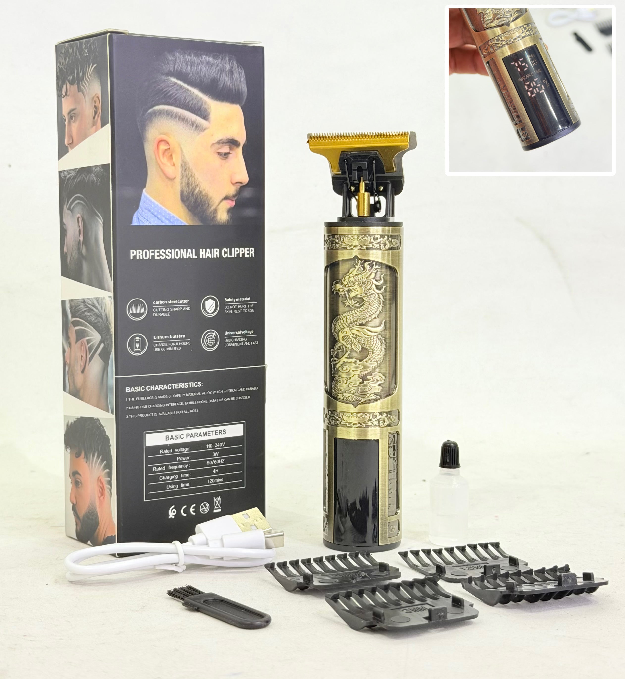 MAQUINA DE AFEITAR CON VISOR DE BATERIA
