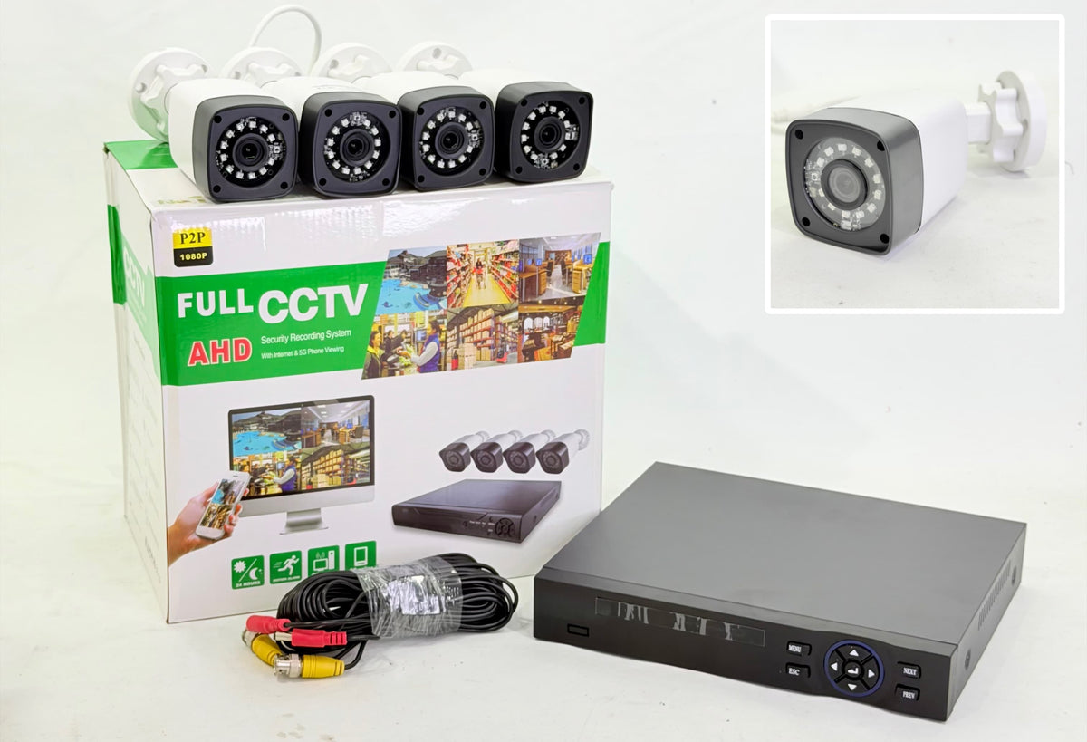 KIT DE CAMARAS DE SEGURIDAD X4 CCTV FULL HD 1080P