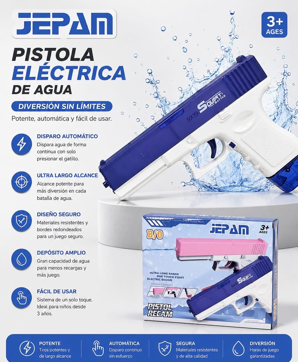 PISTOLA DE AGUA DOBLE CARTUCHO