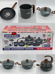 JUEGO DE OLLAS BRIKENIA - ROCA VOLCÁNICA 11 PCS