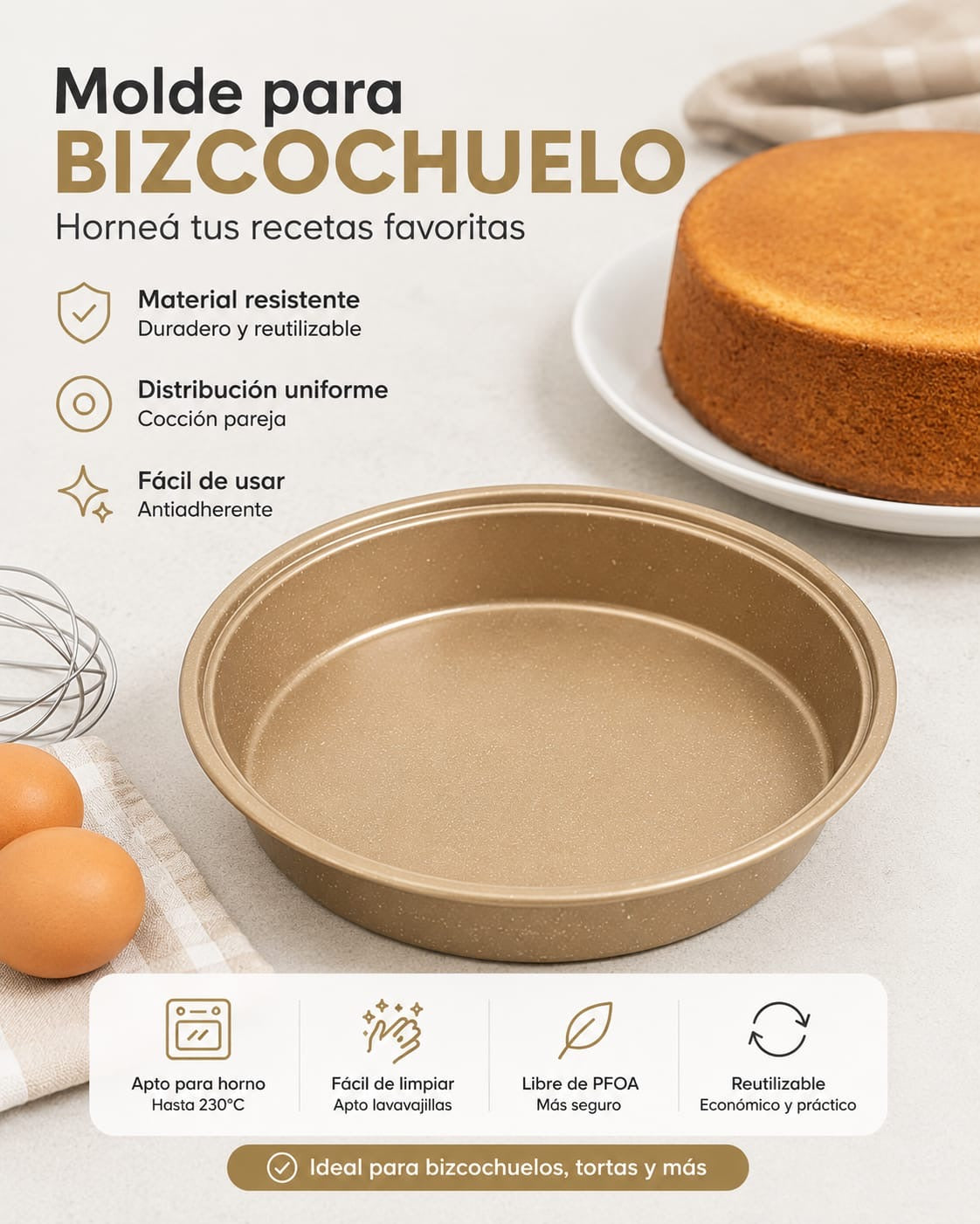 MOLDE REDONDO PARA BIZCOCHUELOS