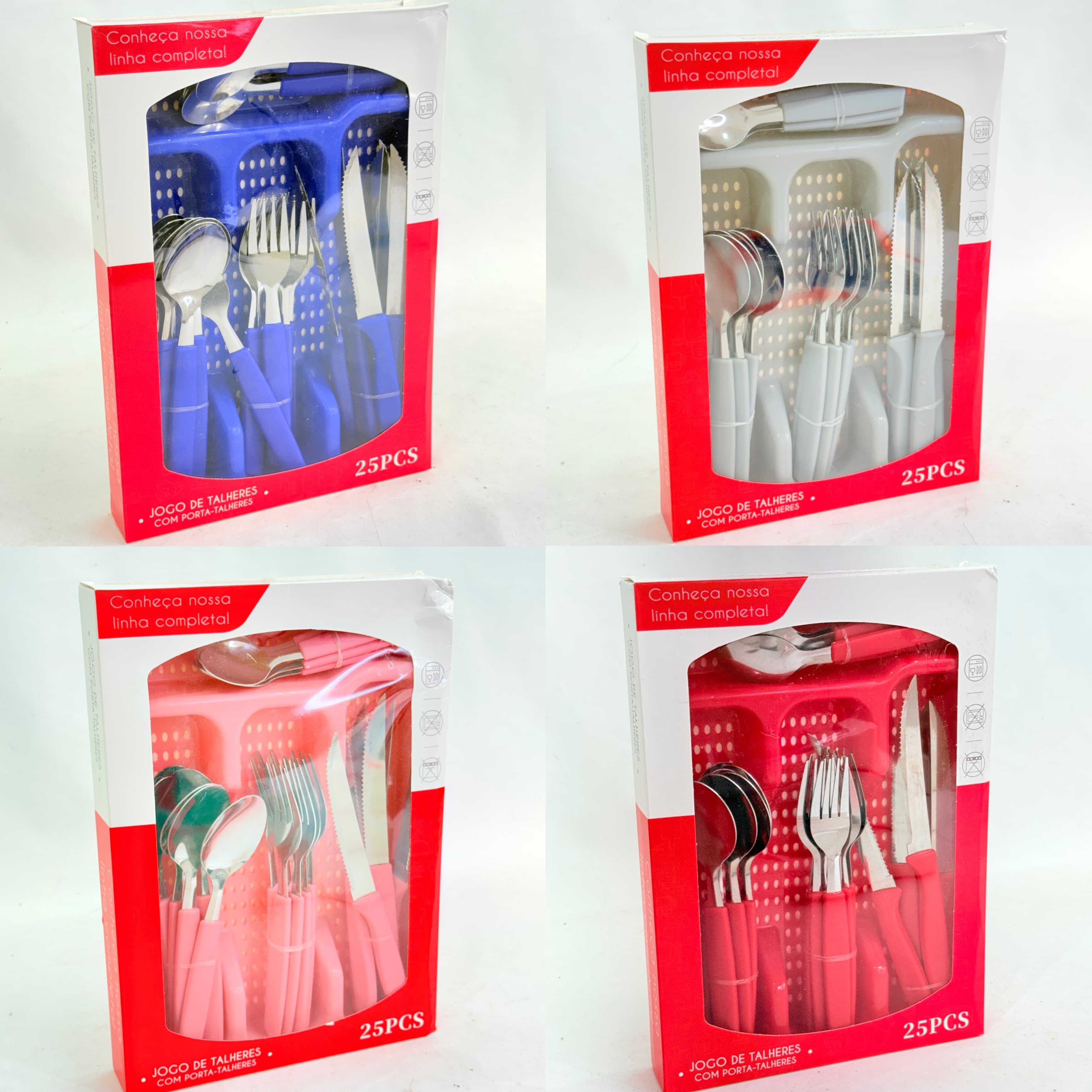 SET DE CUBIERTOS CON ESCURRIDOR 25 Pcs
