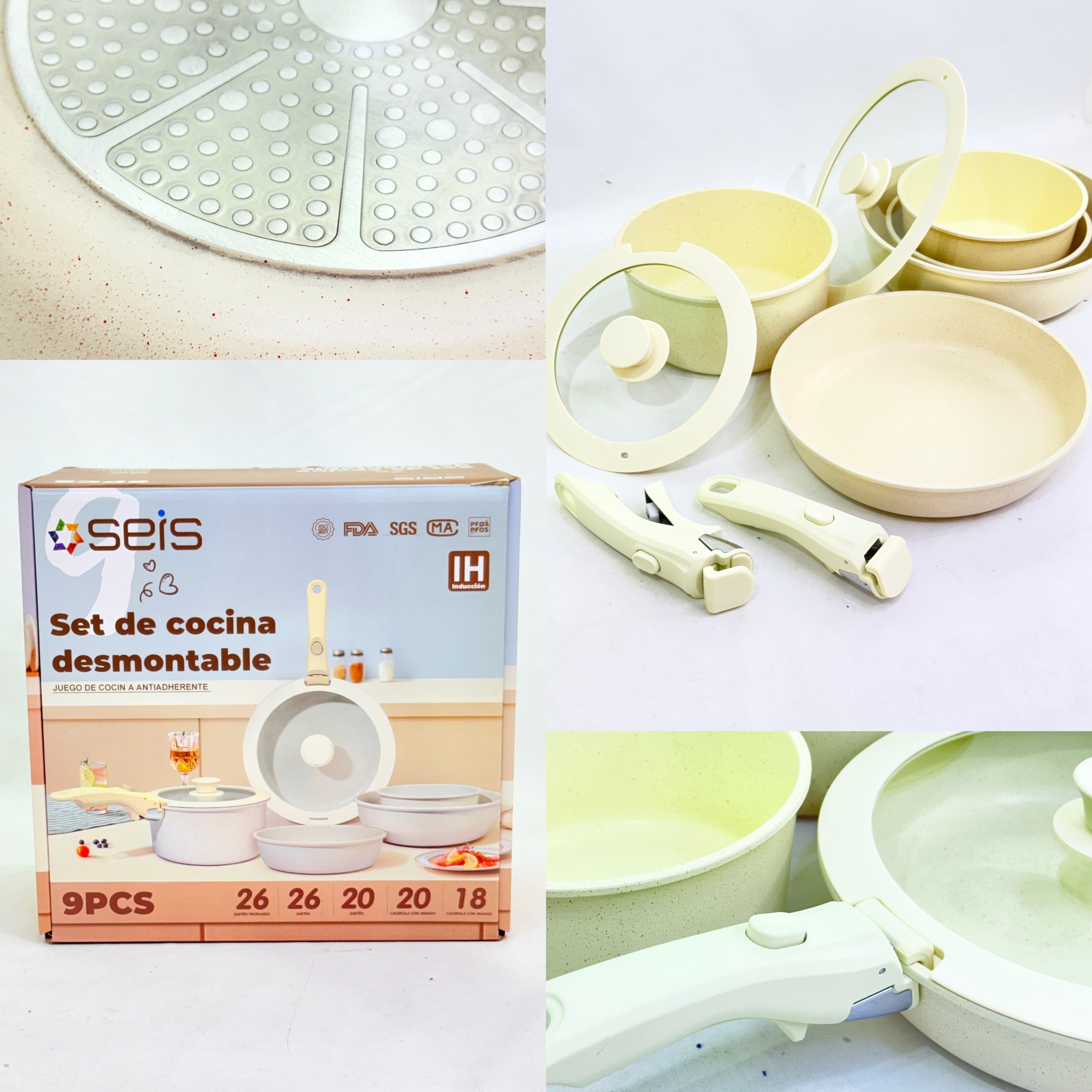 JUEGO DE OLLAS DESMONTABLES 9 PCS