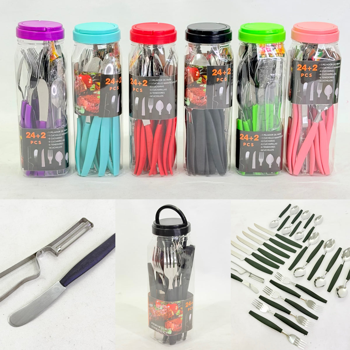 JUEGO DE CUBIERTOS TUBO 26 PCS