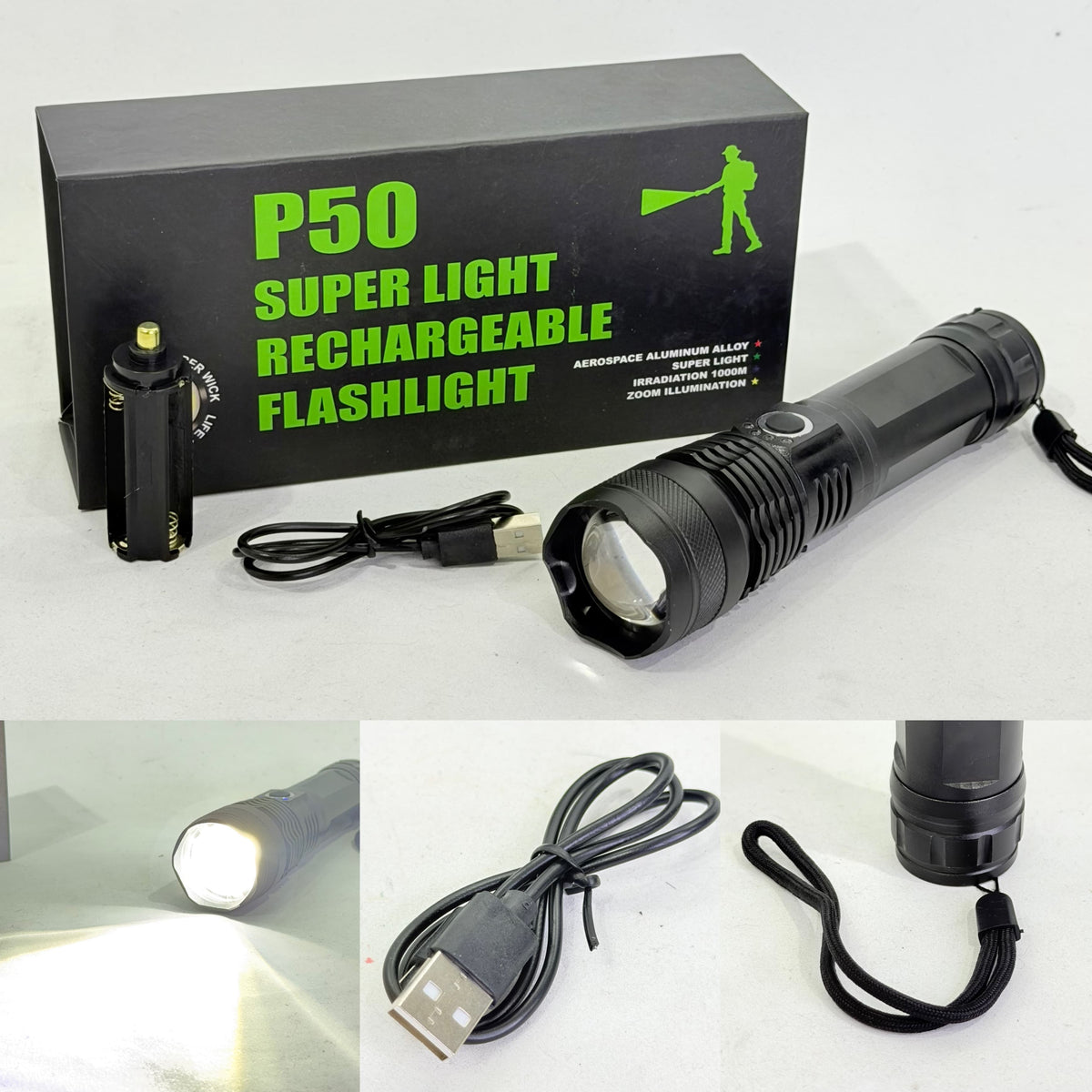 LINTERNA TACTICA P50 LED SUPER POTENTE