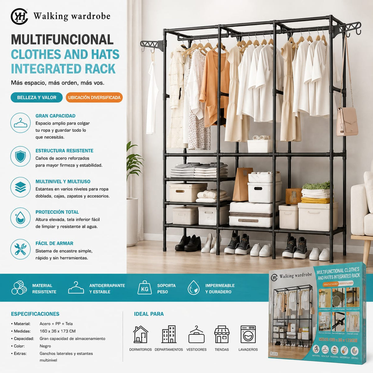 PERCHERO ORGANIZADOR MULTIFUNCIÓN