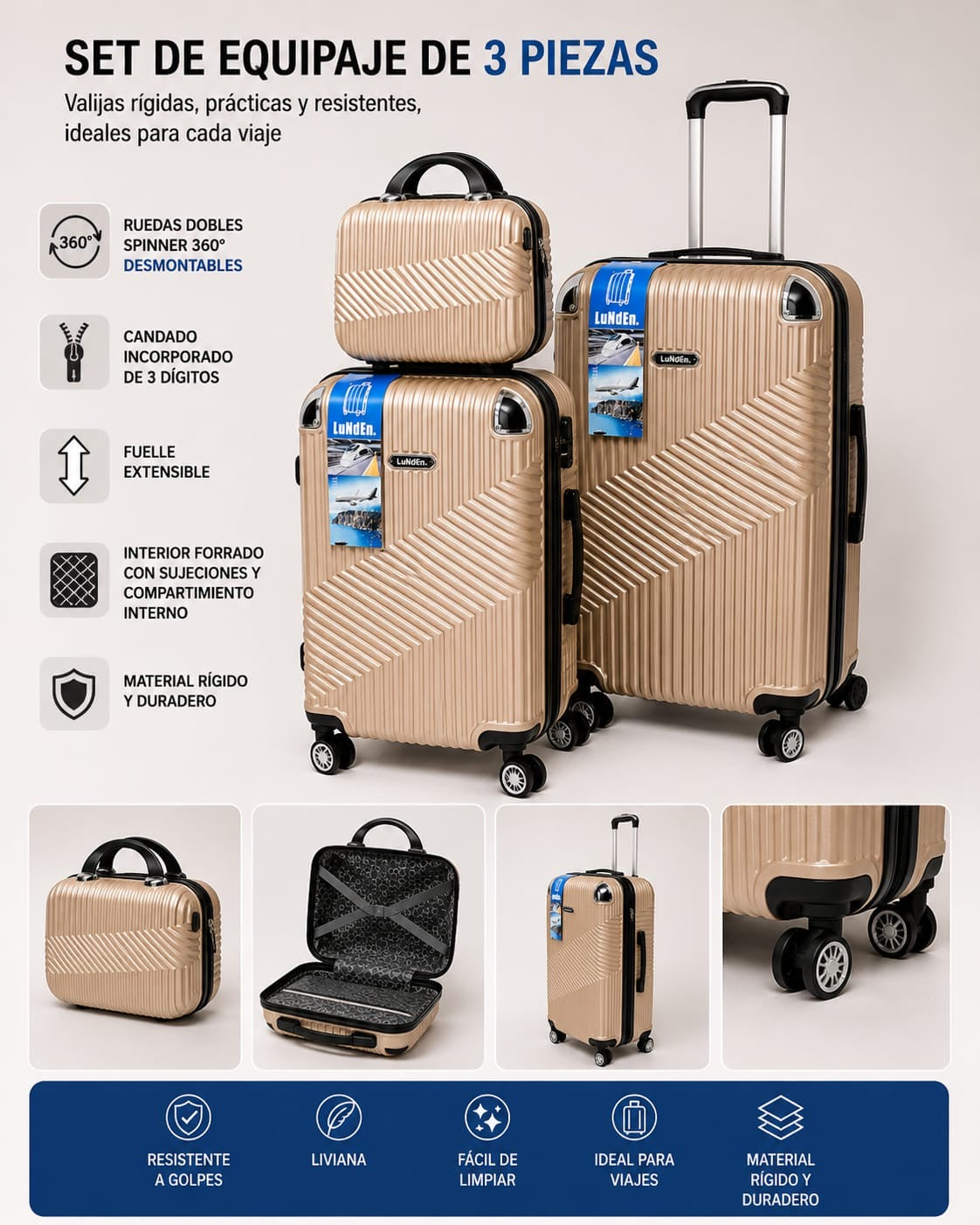 SET DE VALIJAS 3 PCS