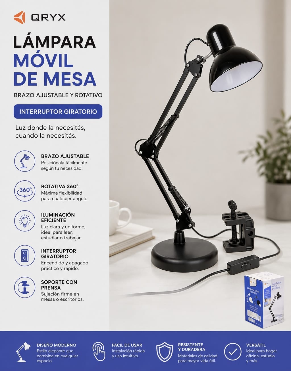 LAMPARA DE MESA FLEXIBLE ESTILO PIXAR | ORYX