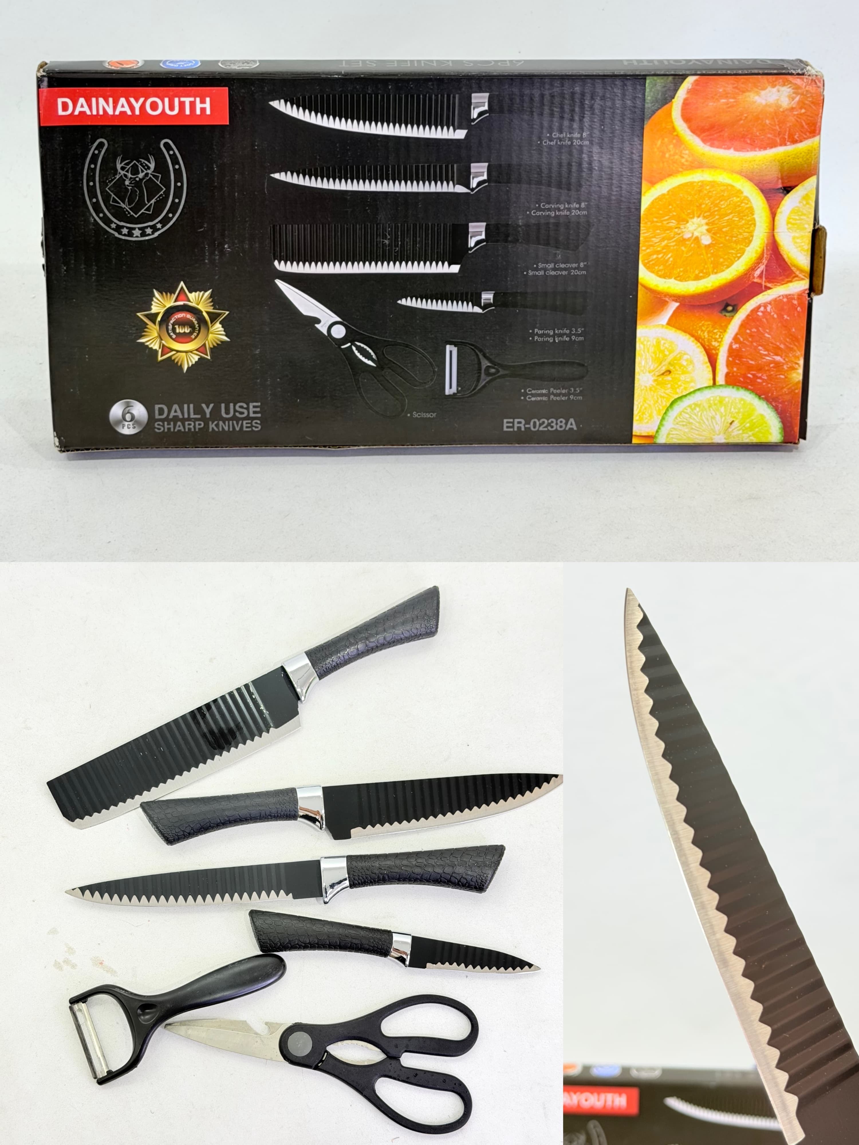SET DE CUCHILLOS BLACK 6 PIEZAS DAINAYOUTH
