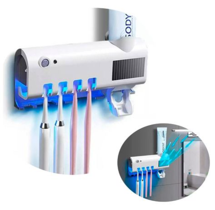 SOPORTE ORGANIZADO DE CEPILLOS DE DIENTES + ESTERILIZADOR ULTRA VIOLETA