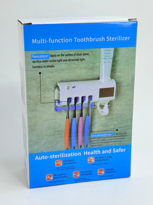 SOPORTE ORGANIZADO DE CEPILLOS DE DIENTES + ESTERILIZADOR ULTRA VIOLETA