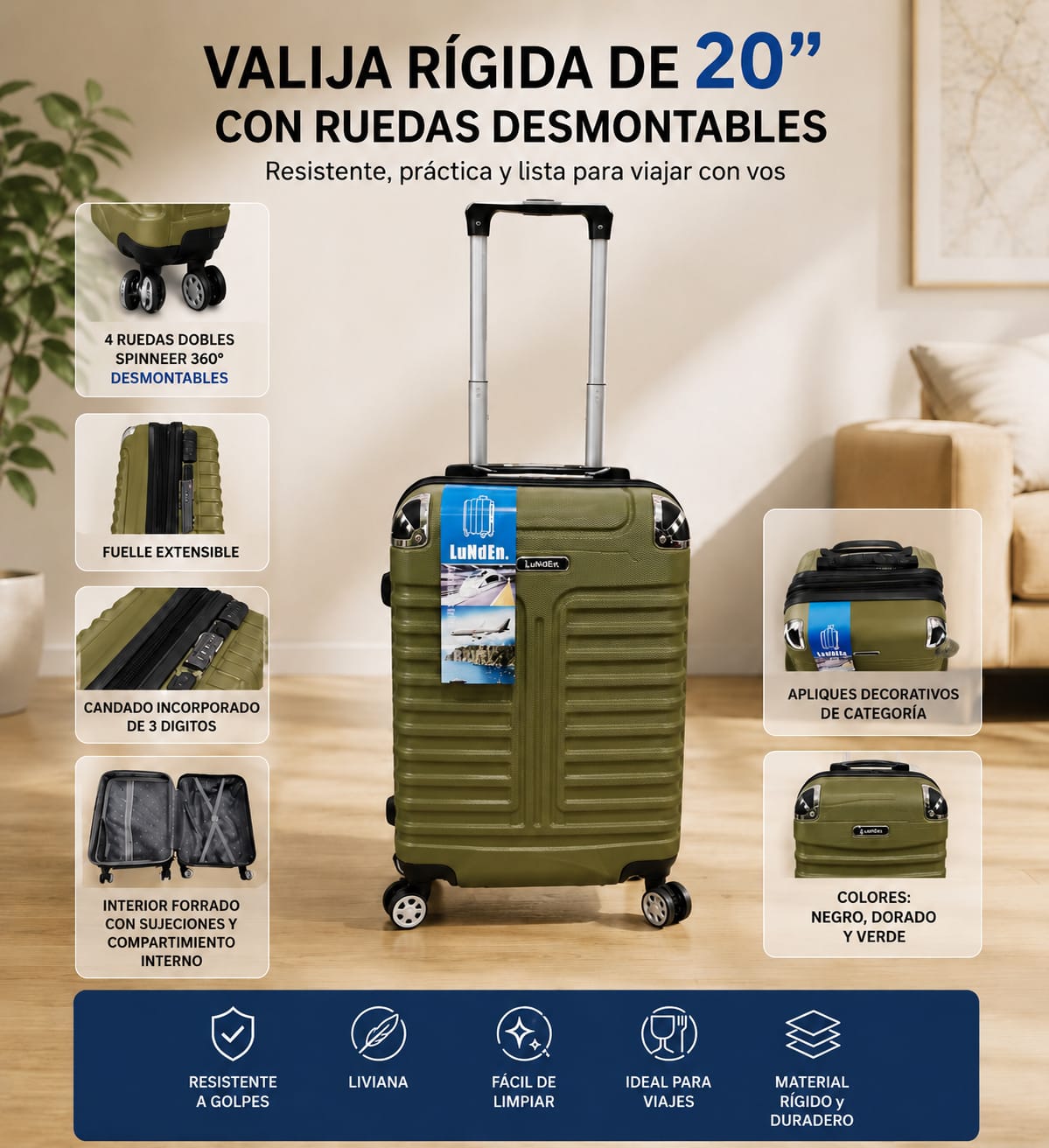 VALIJA CARRY ON 20" CON RUEDA