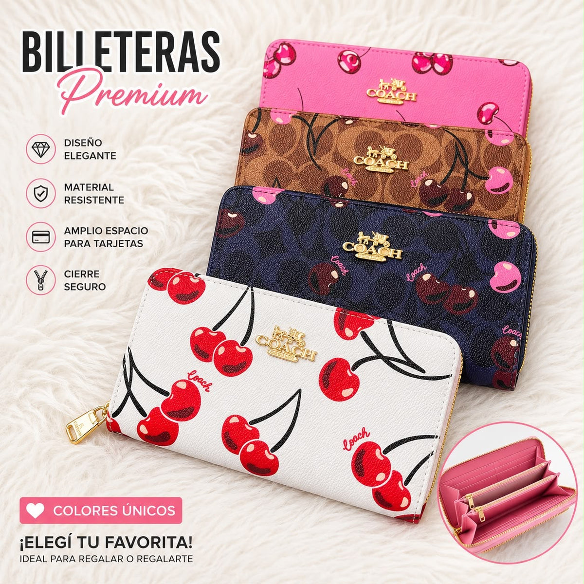 BILLETERA FASHION CON CIERRE