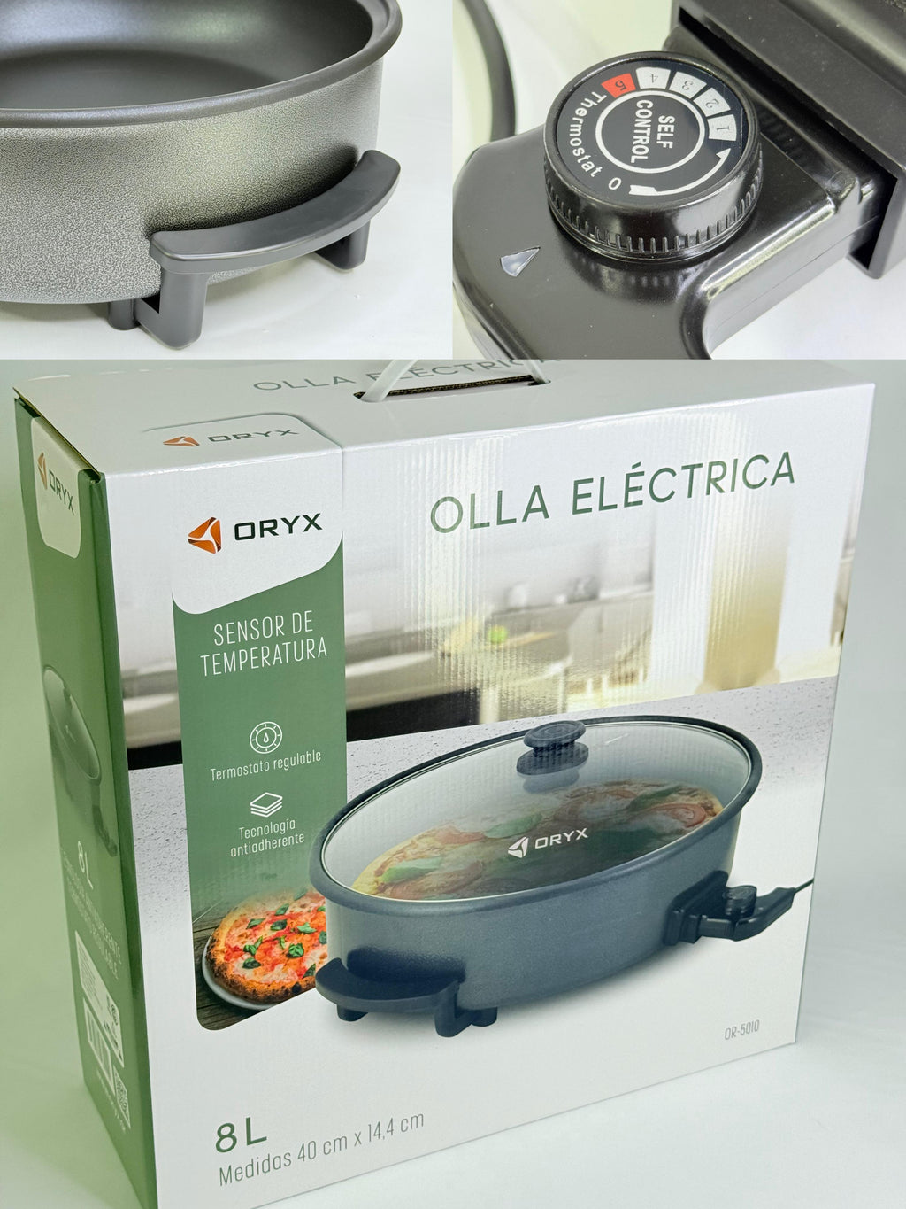 OLLA ELÉCTRICA ORYX ANTHIADERENTE REDONDA GRANDE