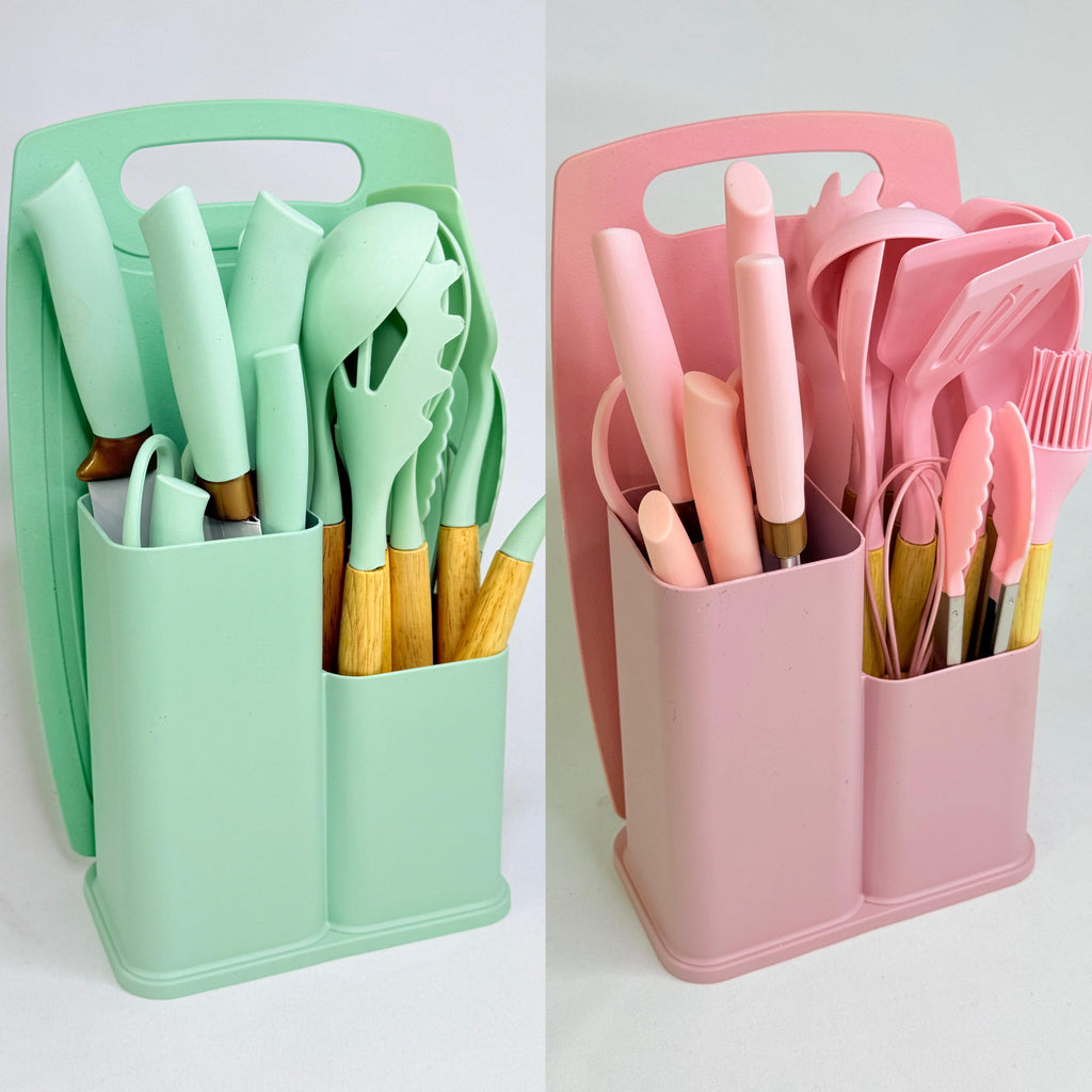 SET DE UTENSILIOS DE COCINA DE SILICONA 19 PCS
