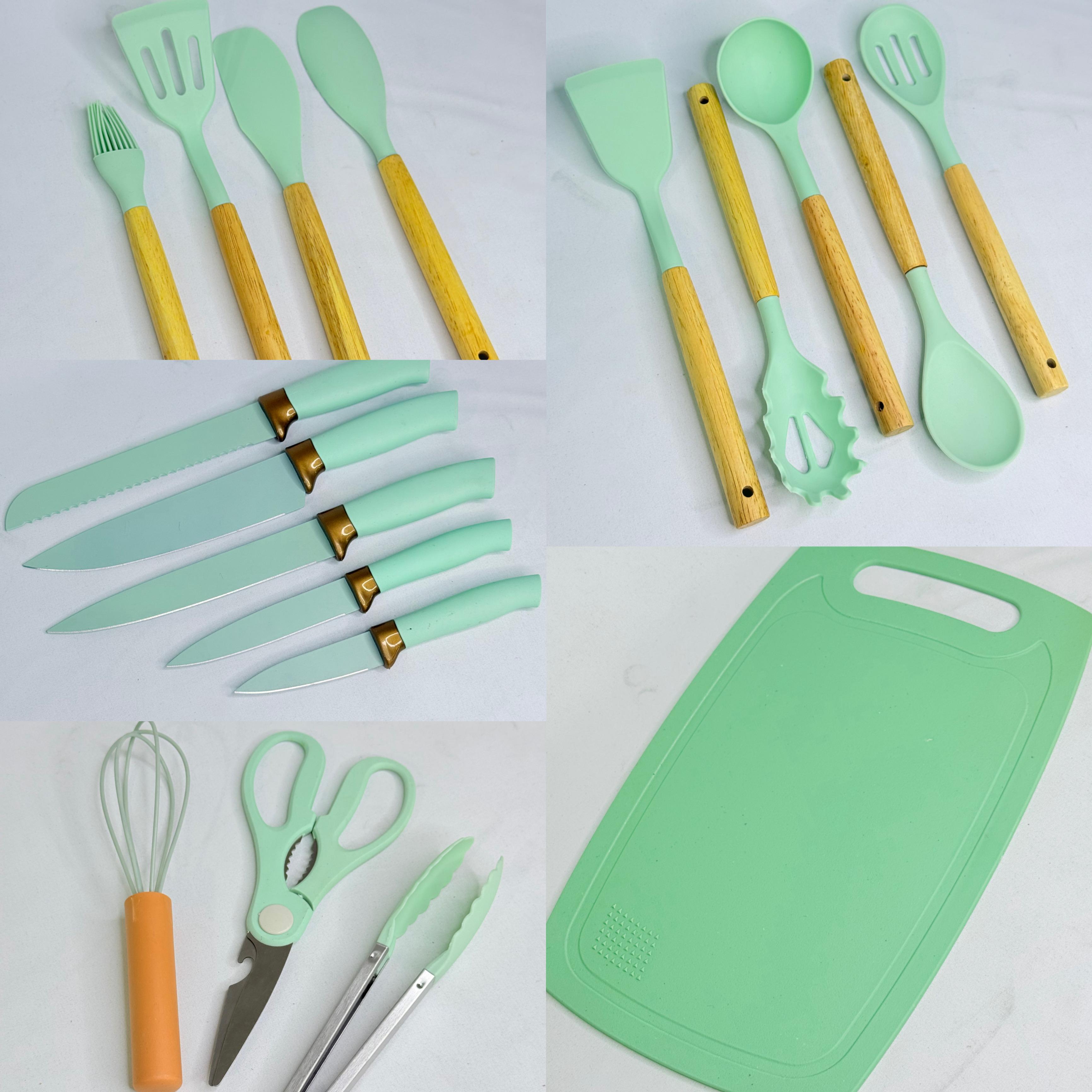 SET DE UTENSILIOS DE COCINA DE SILICONA 19 PCS