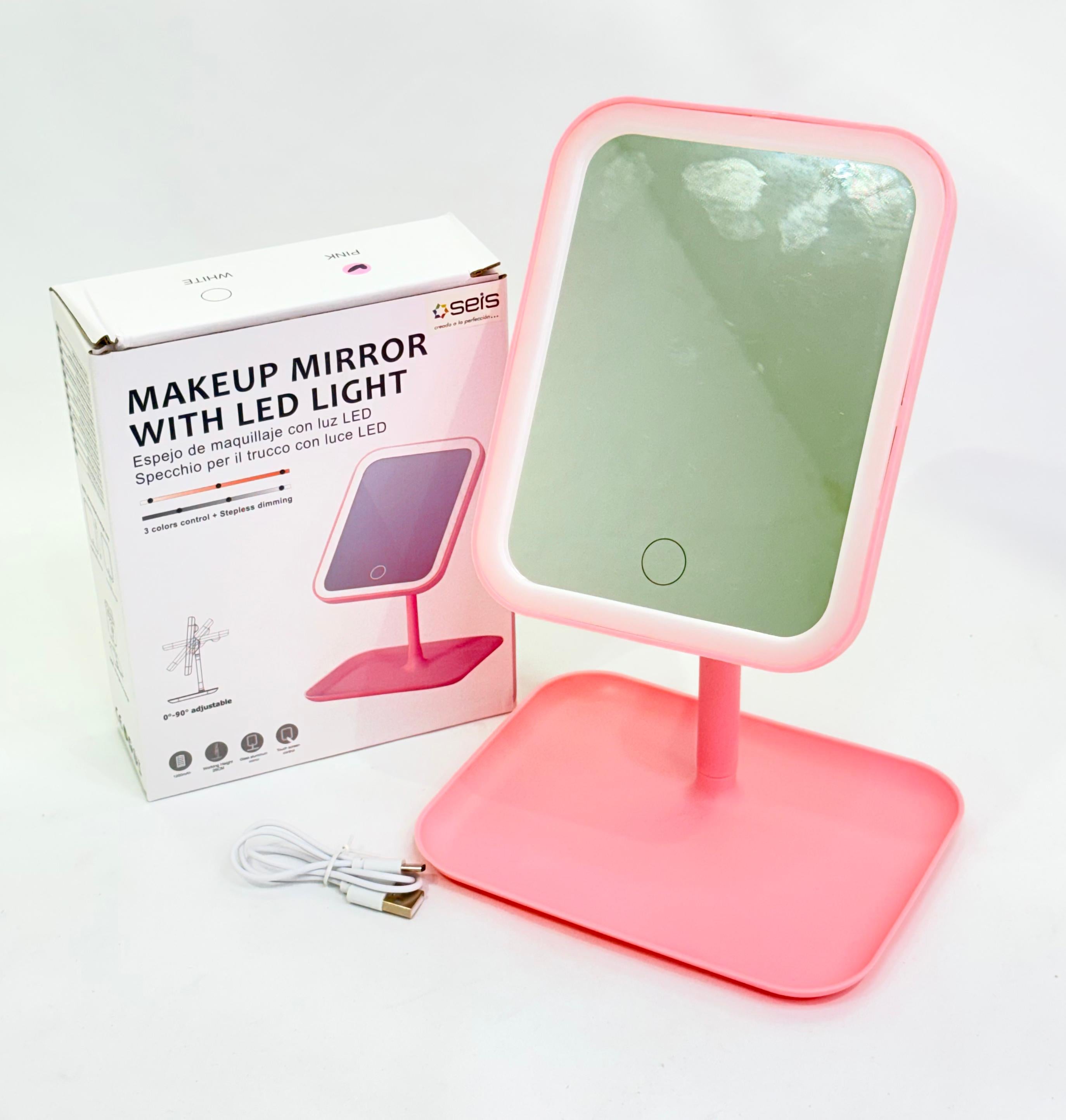 ESPEJO DE MAQUILLAJE CON LUZ LED