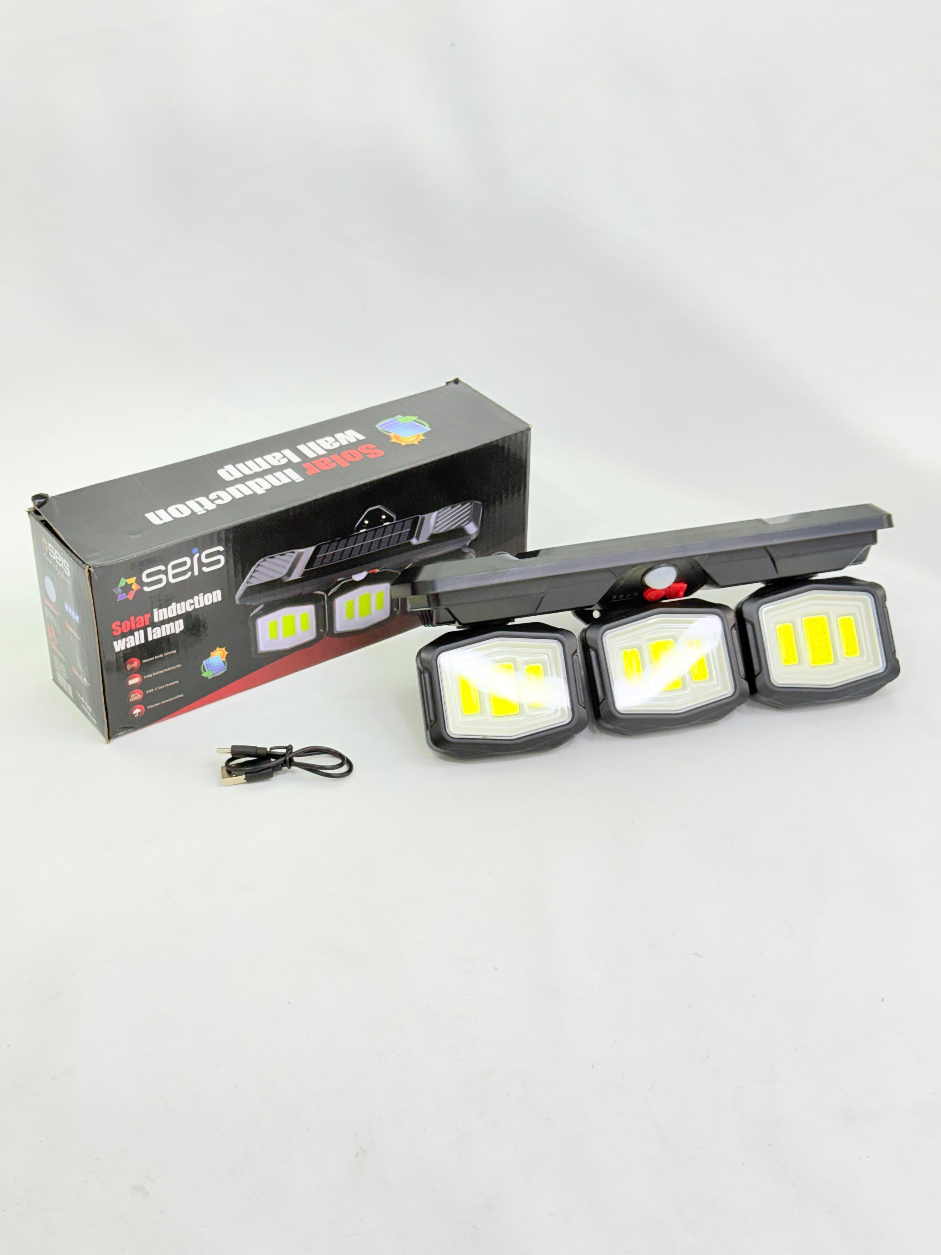 LÁMPARA SOLAR LED TRIPLE 38W SEIS