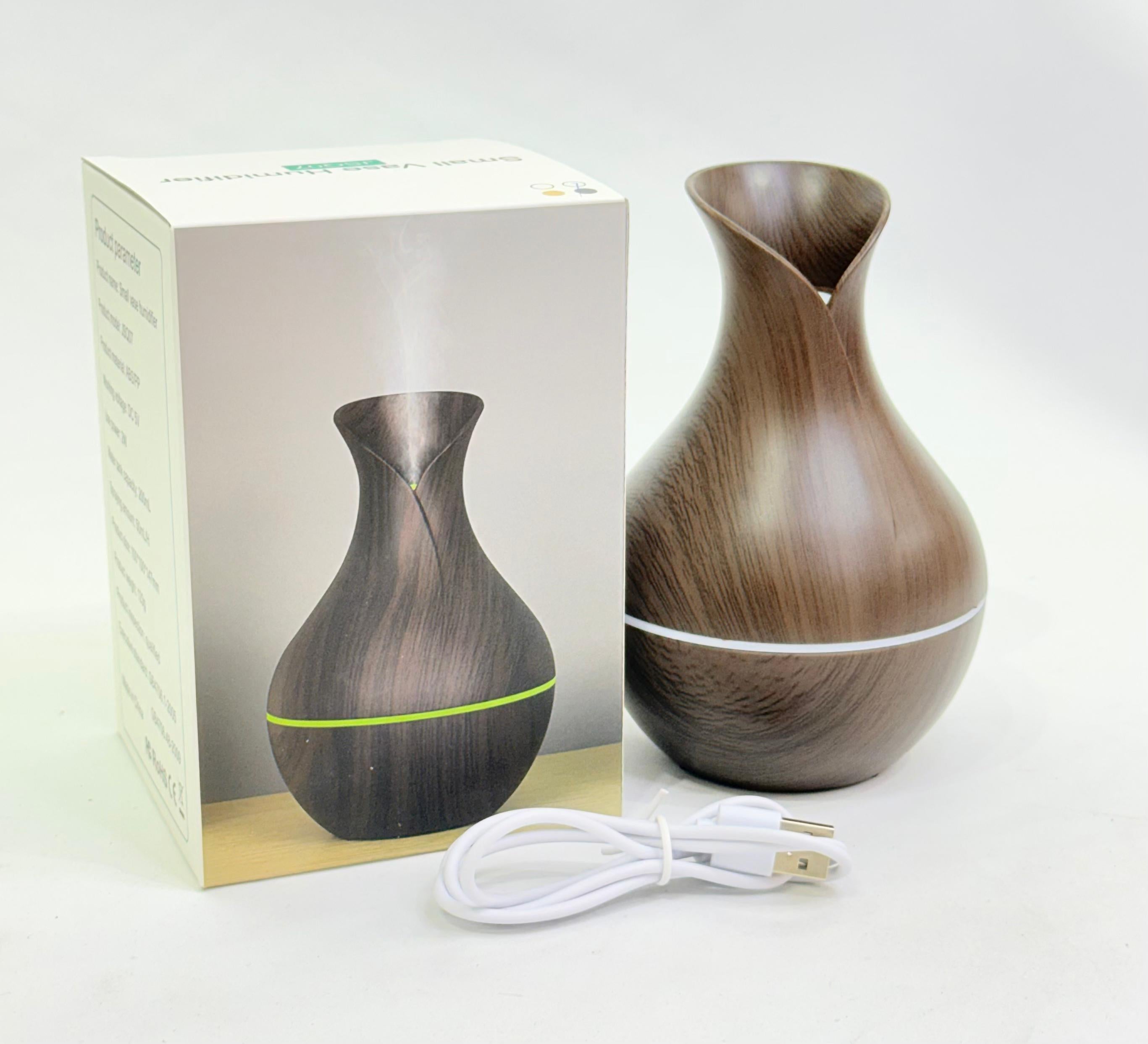 HUMIDIFICADOR AROMATIZADOR EFECTO MADERA CON LUZ RGB