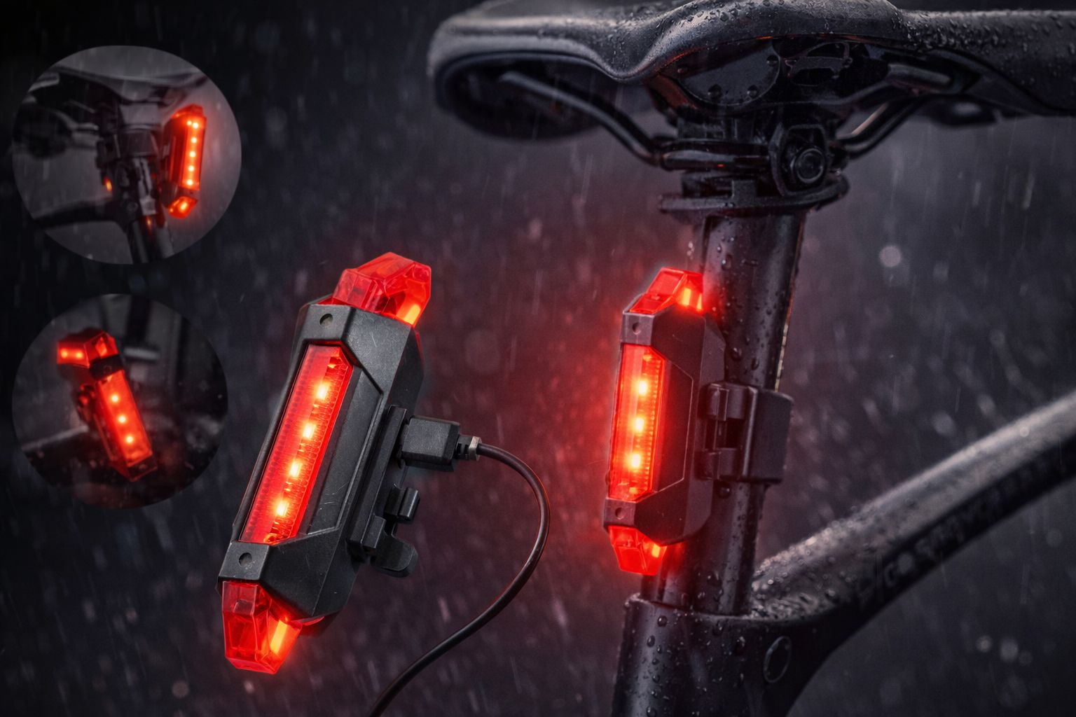LUZ TRASERA PARA BICICLETA RECARGABLE