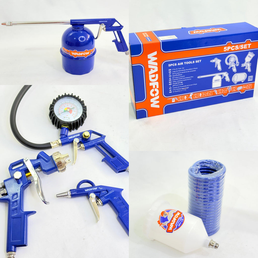 KIT DE HERRAMIENTAS NEUMÁTICAS WADFOW 5 PIEZAS