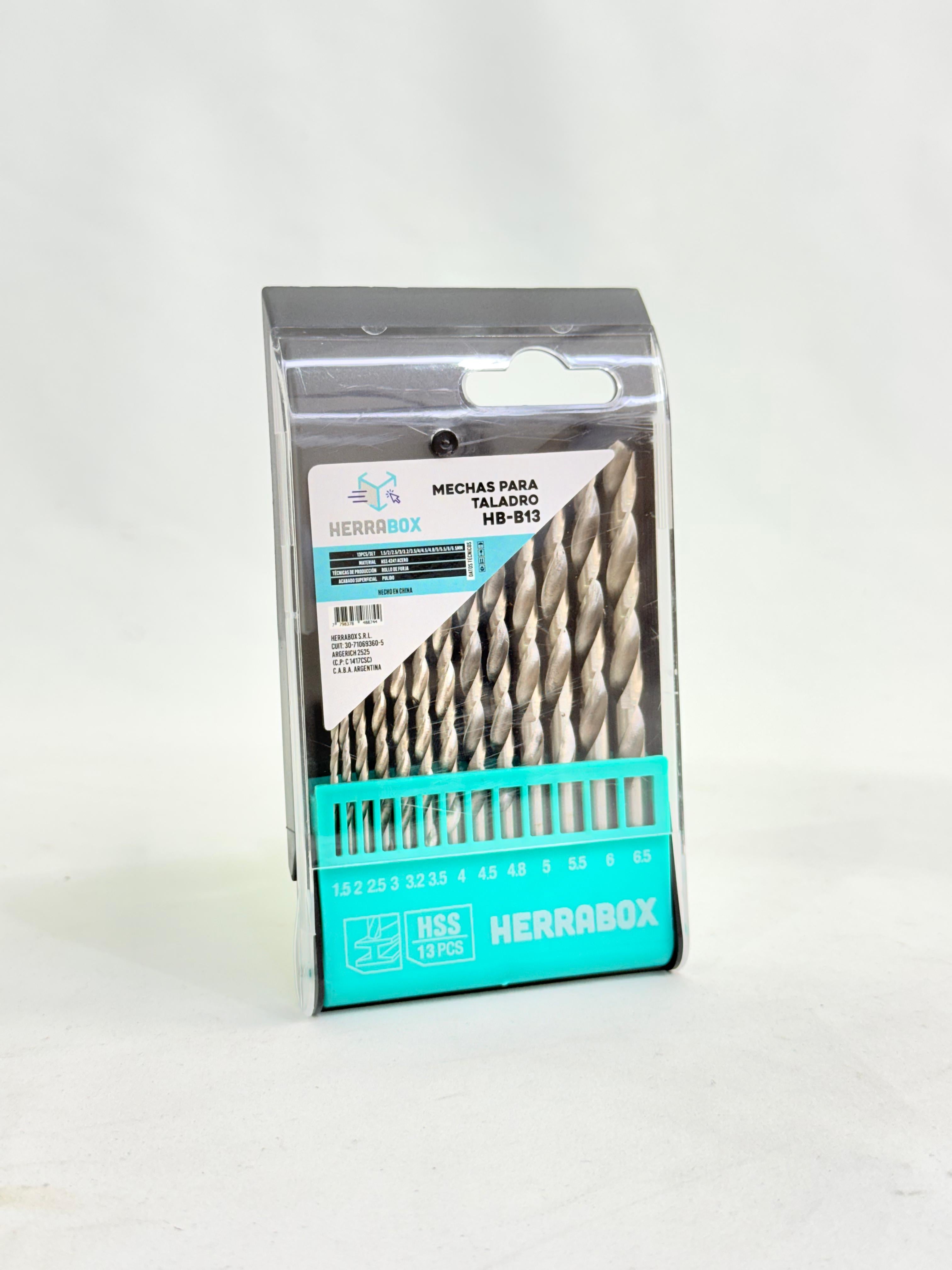SET DE MECHAS PARA TALADRO HERRABOX (HSS) | 13 PCS