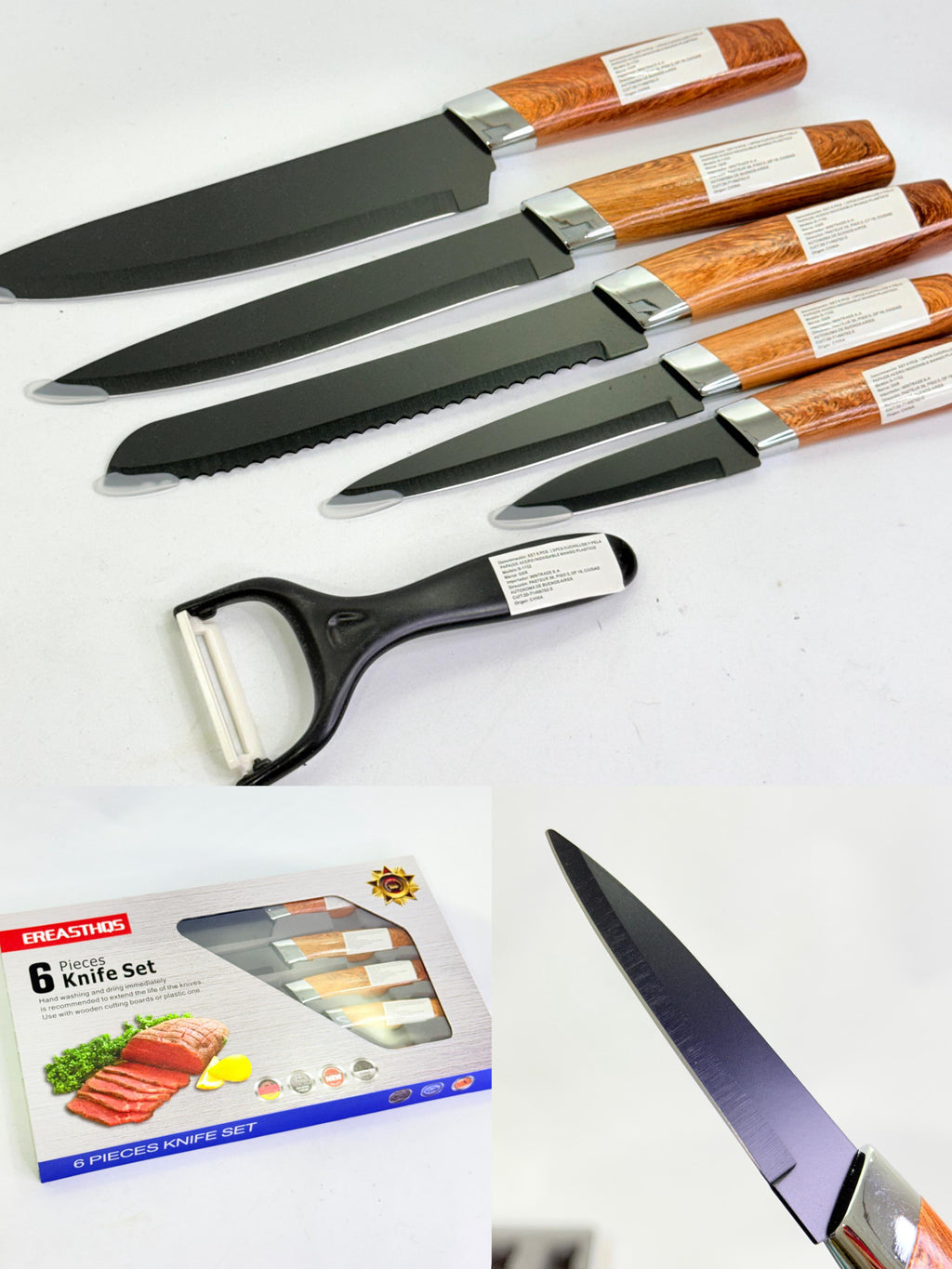 SET DE CUCHILLOS DE COCINA 6 PCS