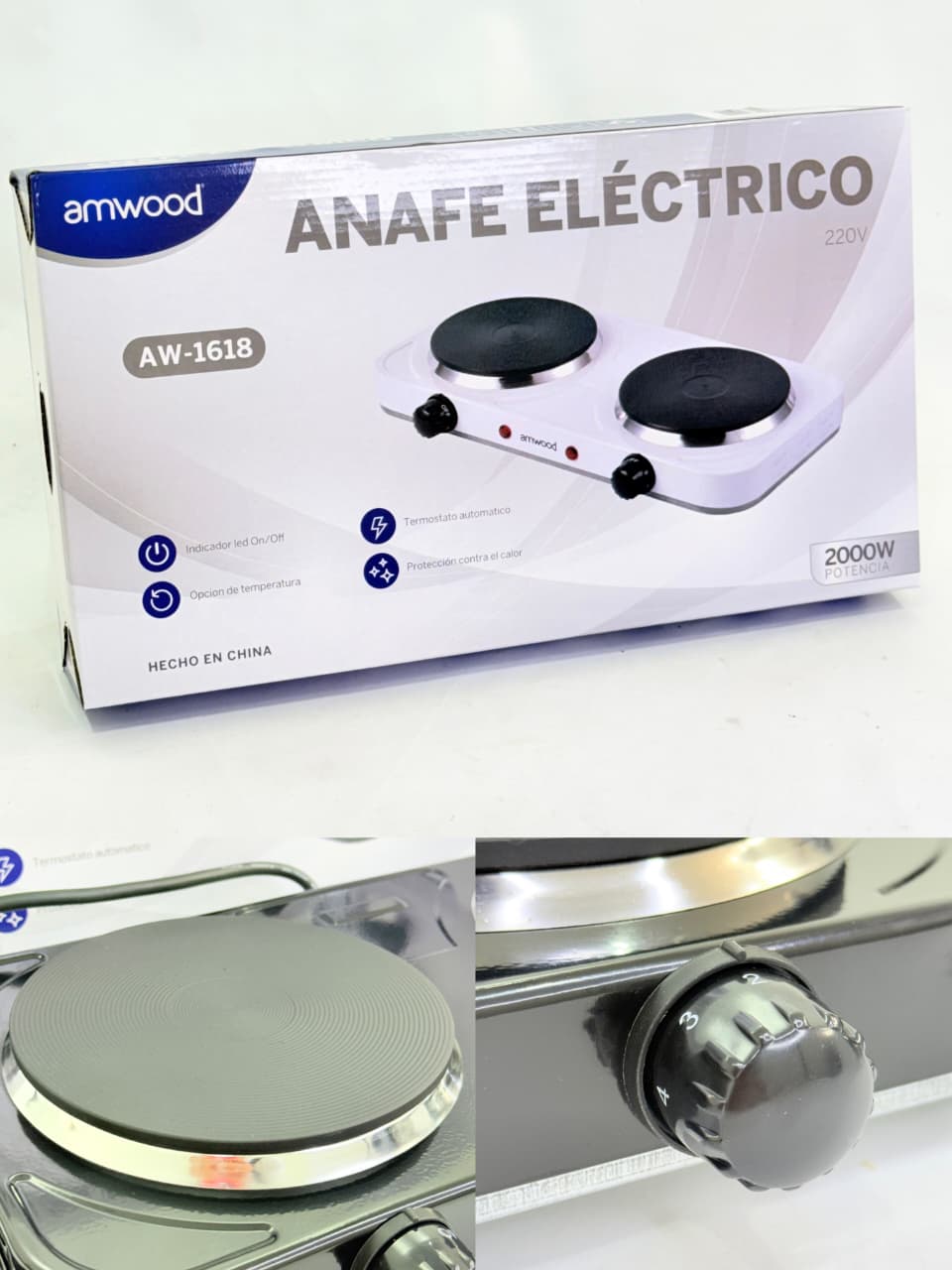 ANAFE ELECTRICO DOBLE 2000W