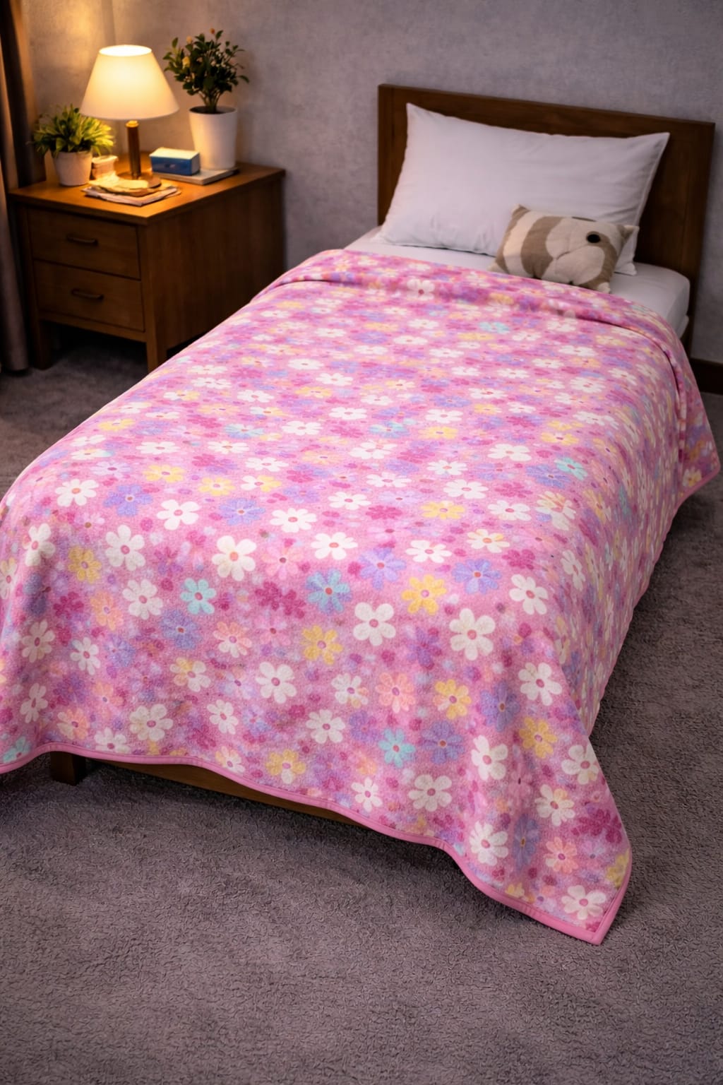 MANTA LUMINOSA CON CORDERITO PLAZA Y MEDIA