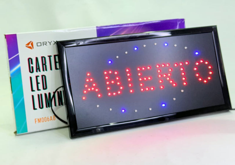 CARTEL LED LUMINOSO ABIERTO