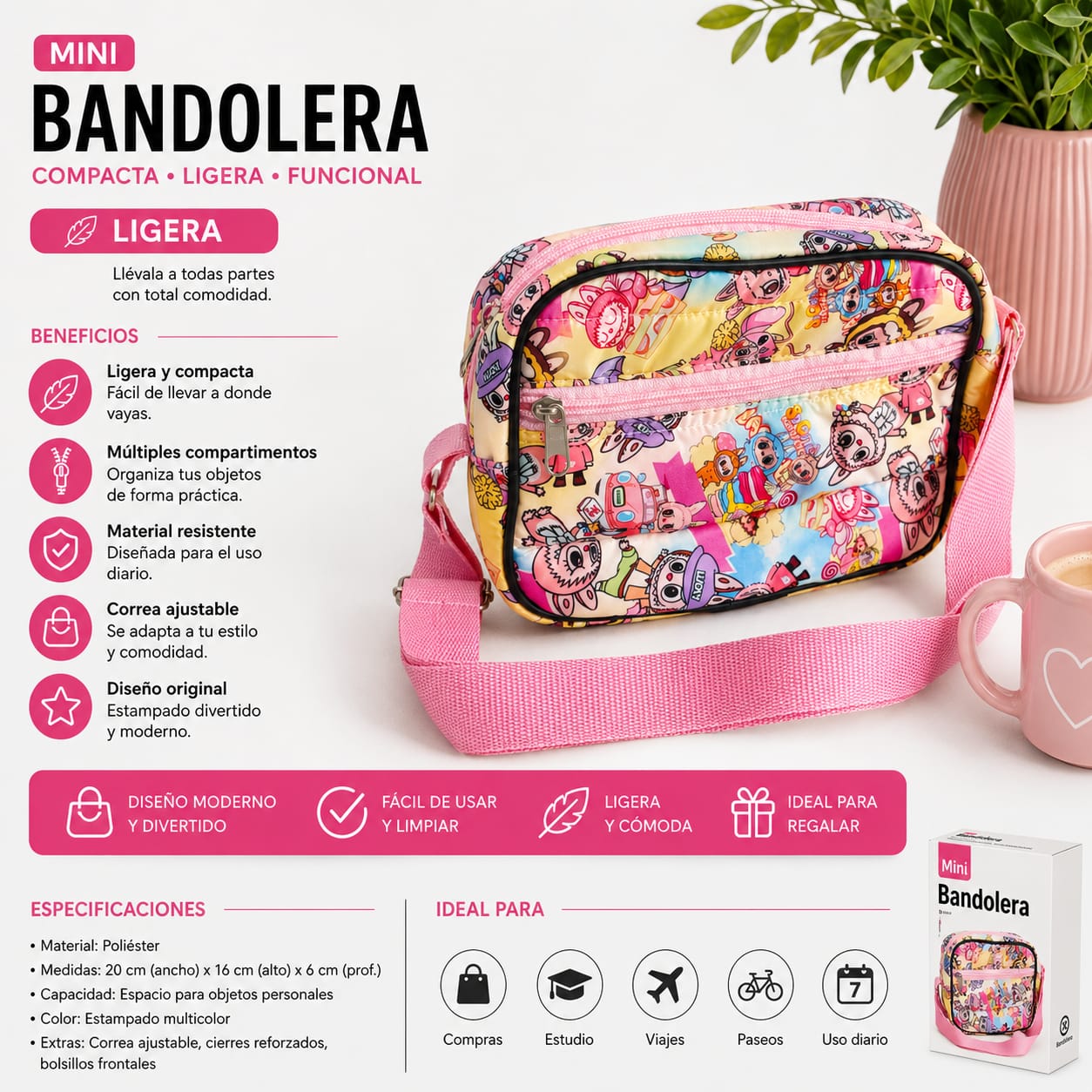 MINI BANDOLERA/LONCHERA MULTIFUNCIONAL