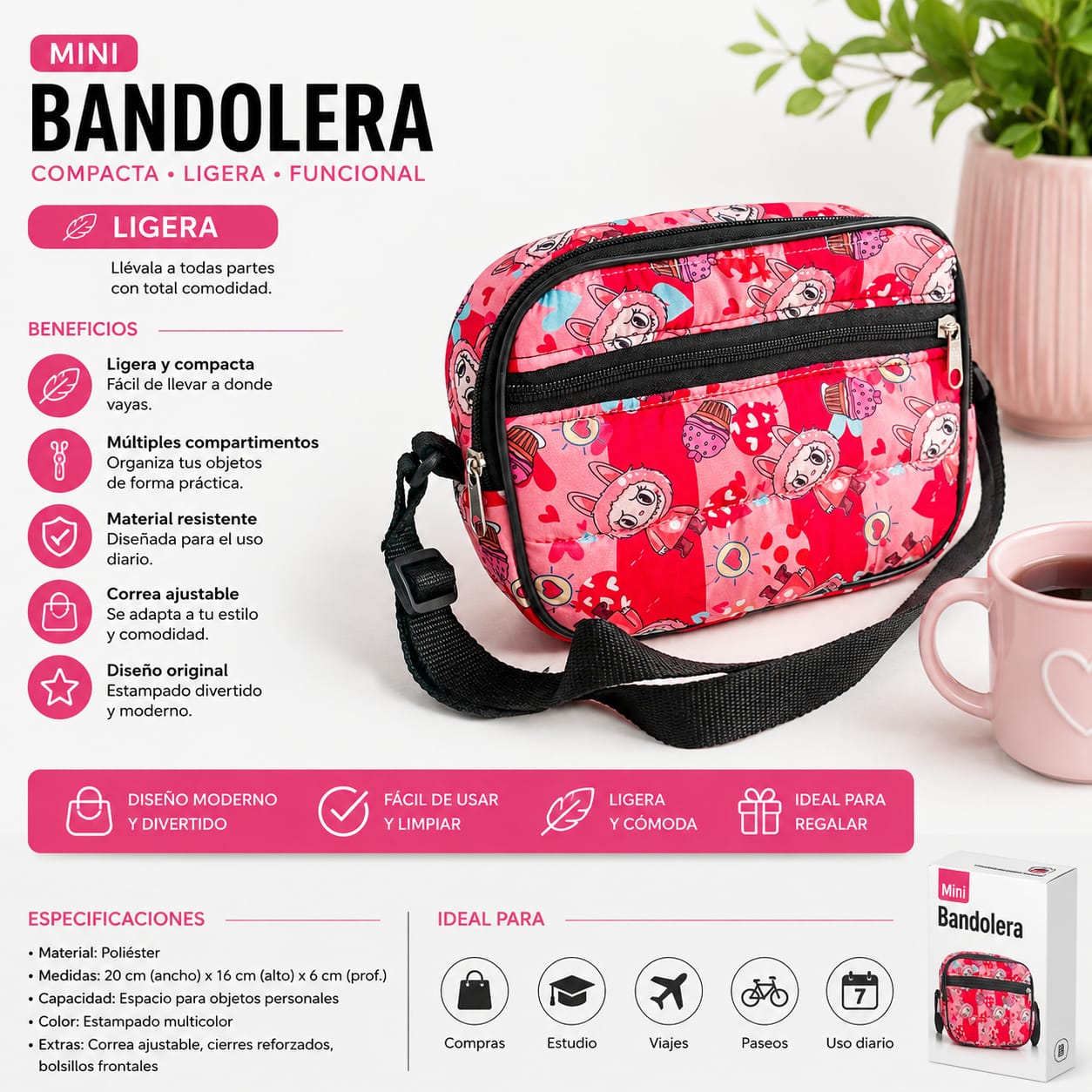 MINI BANDOLERA/LONCHERA MULTIFUNCIONAL