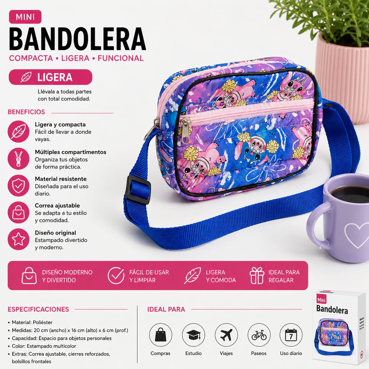 MINI BANDOLERA/LONCHERA MULTIFUNCIONAL