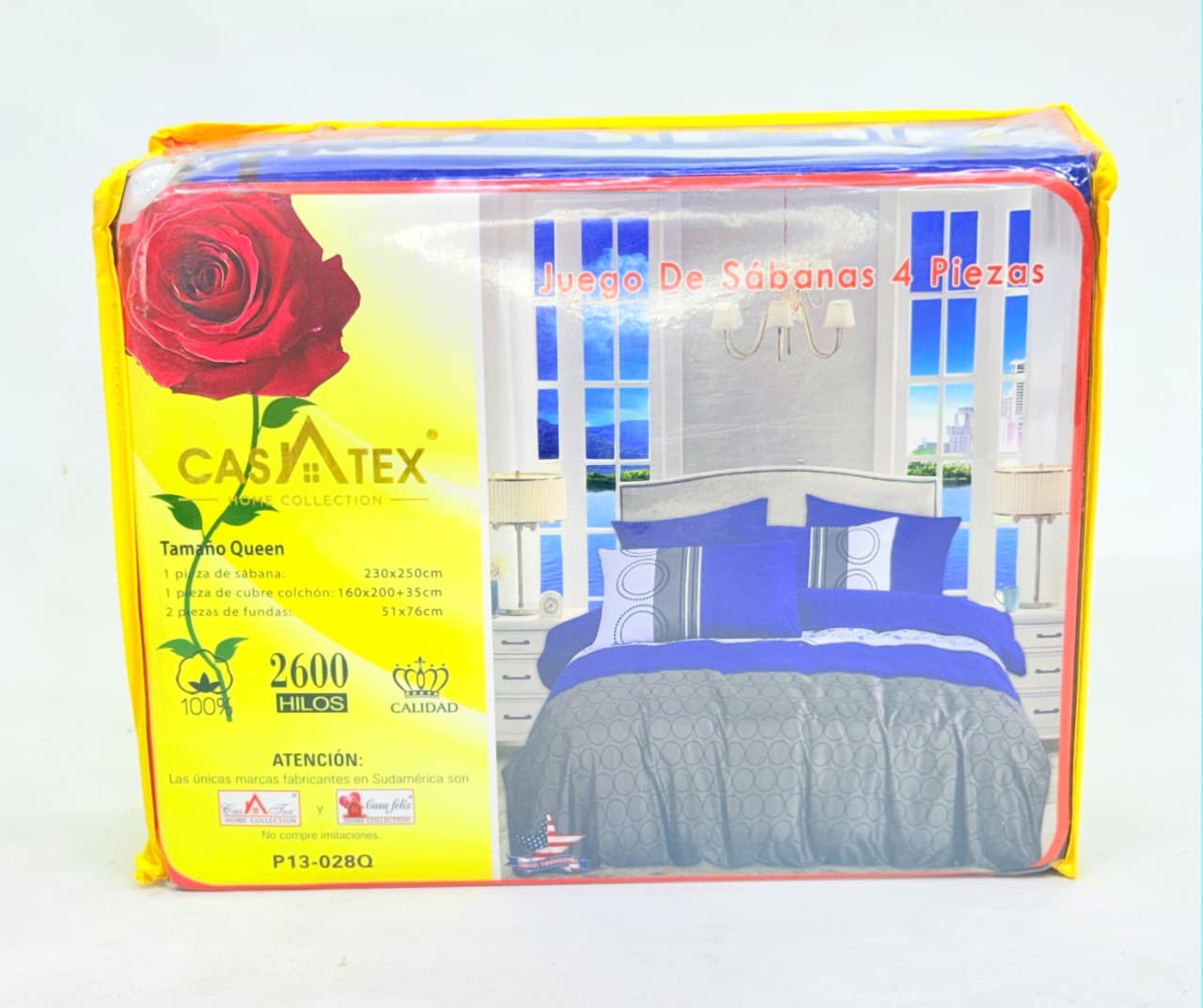 JUEGO DE SÁBANAS 4 PIEZAS CASATEX QUEEN