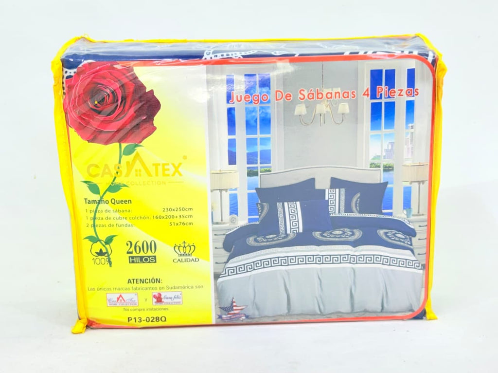 JUEGO DE SÁBANAS 4 PIEZAS CASATEX QUEEN