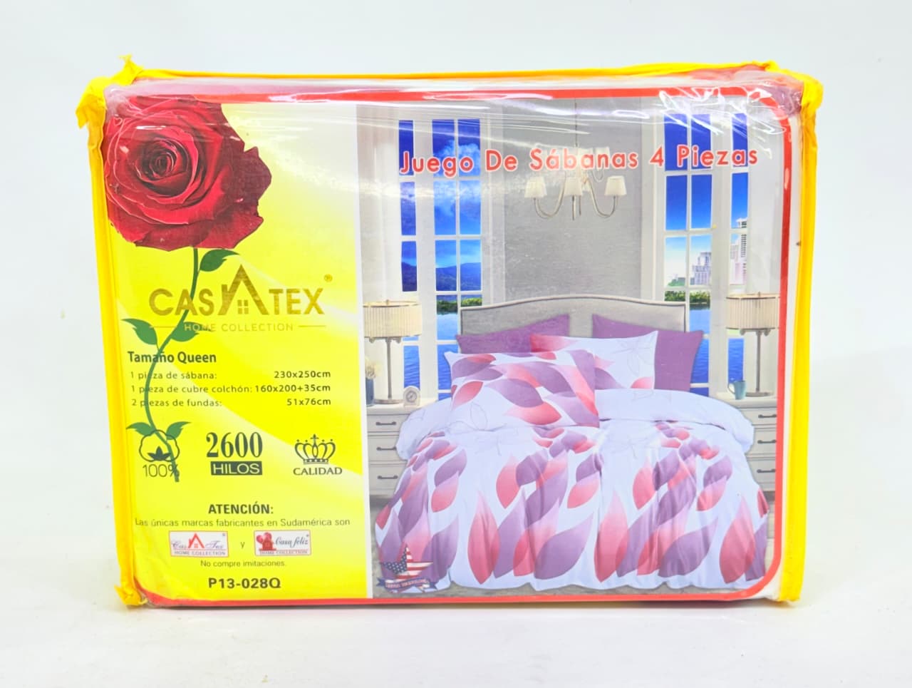 JUEGO DE SÁBANAS 4 PIEZAS CASATEX QUEEN