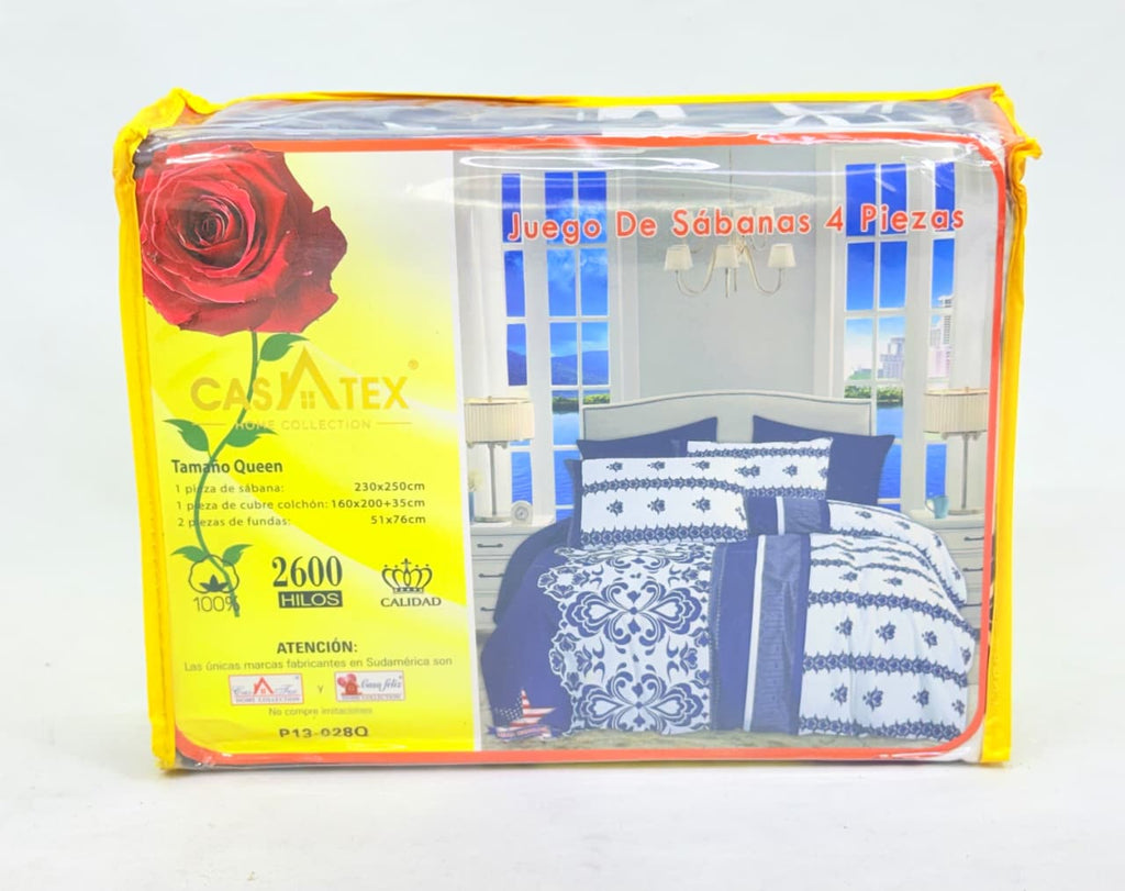 JUEGO DE SÁBANAS 4 PIEZAS CASATEX QUEEN