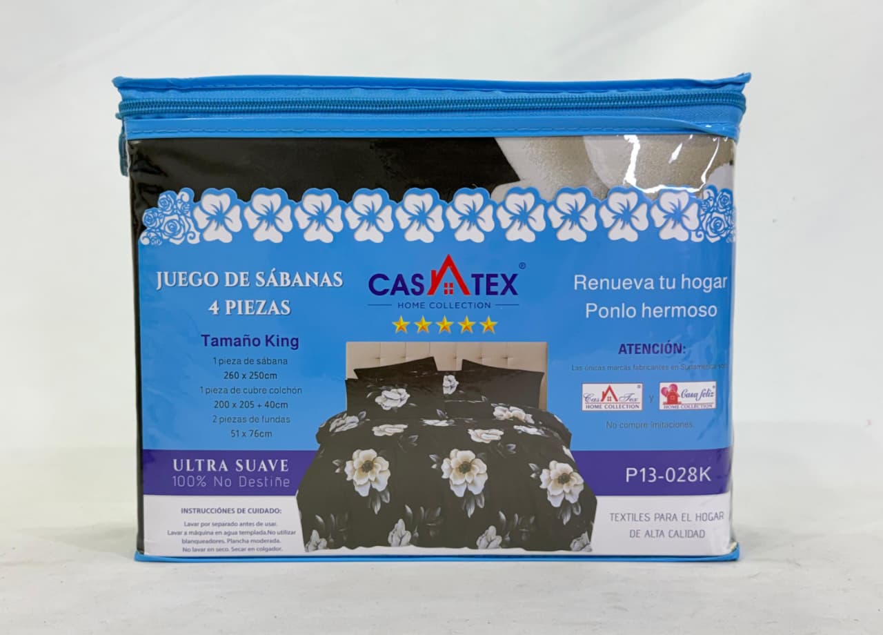 JUEGO DE SABANAS CASATEX - 4 PIEZAS KING