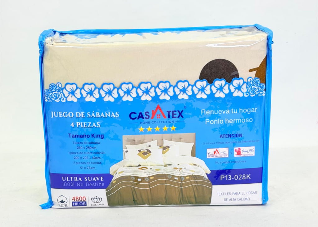 JUEGO DE SABANAS CASATEX - 4 PIEZAS KING